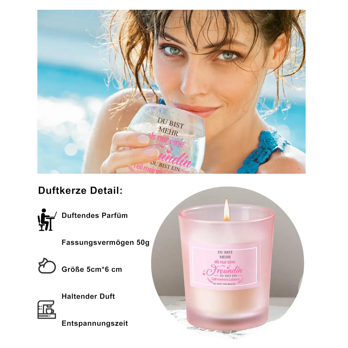 Geschenke für Freundin Frauen Weingläser Geburtstagsgeschenk für Frauen Personalisierte Geschenke für Beste Freundin Dankeschön Geschenk Freundschaftsgeschenke Weihnachten 480ml