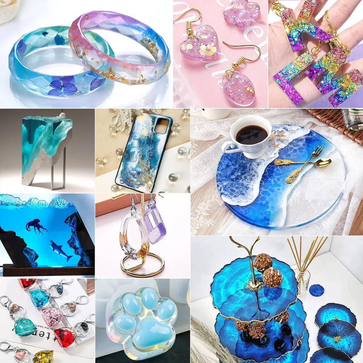 ZLPBAO Epoxidharz Set Anfänger 582ml epoxidharz glasklar gießharz - 1: 1 Verhältnis mit Epoxidharz Farbe, Glitzer, holzstäbchen, Handschuhe