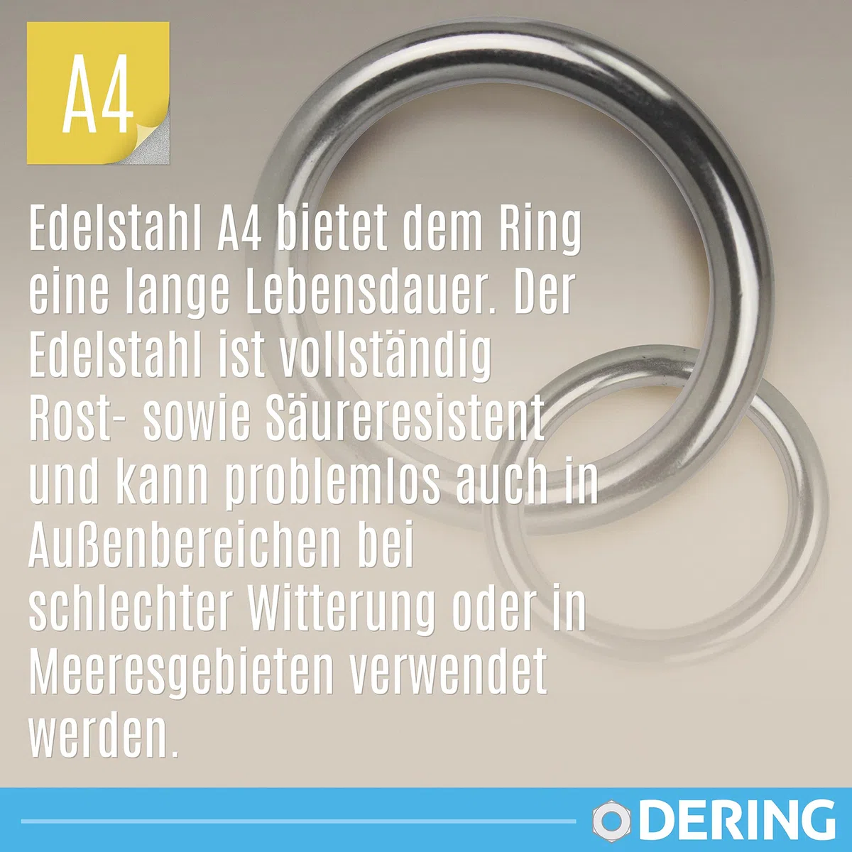 DERING Ring Edelstahl 12x70 mm 2 Stück Rundringe O-Ring Ringe für DIY-Zubehör
