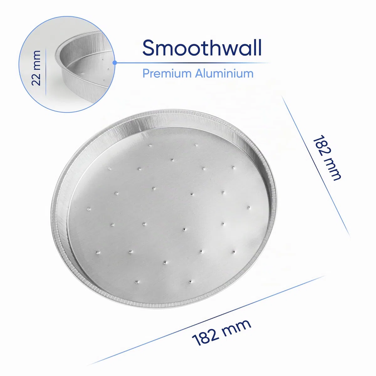 Coppice Flache gelochte Alu-Pieformen – Runde Backformen für Kuchen, Quiche & Tarte | Ø 18 cm x 2 cm | Ofen-, Mikrowellen-, Airfryer- & Gefriergeeignet | 10 Stück