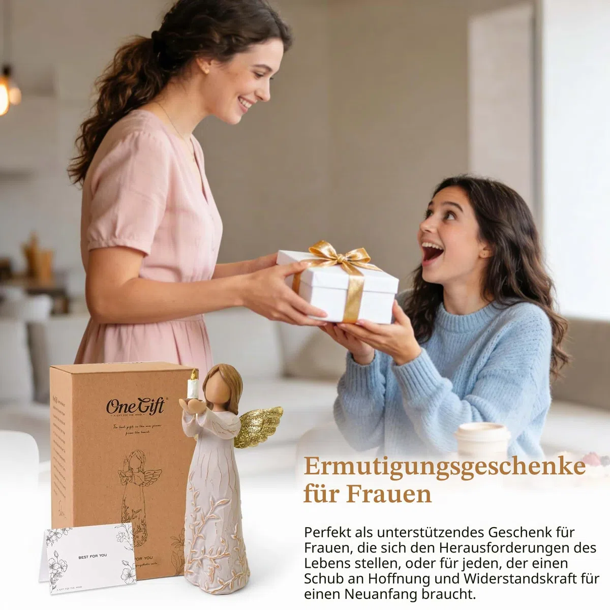 Cuayaes Mutmacher Geschenk, Hoffnung Schutzengel Geschenk Heilung Engel Figur Ausdruck Ermutigung, Unterstützung, Trost, Aufmunterung Geschenke für Krebspatienten drückt Mut