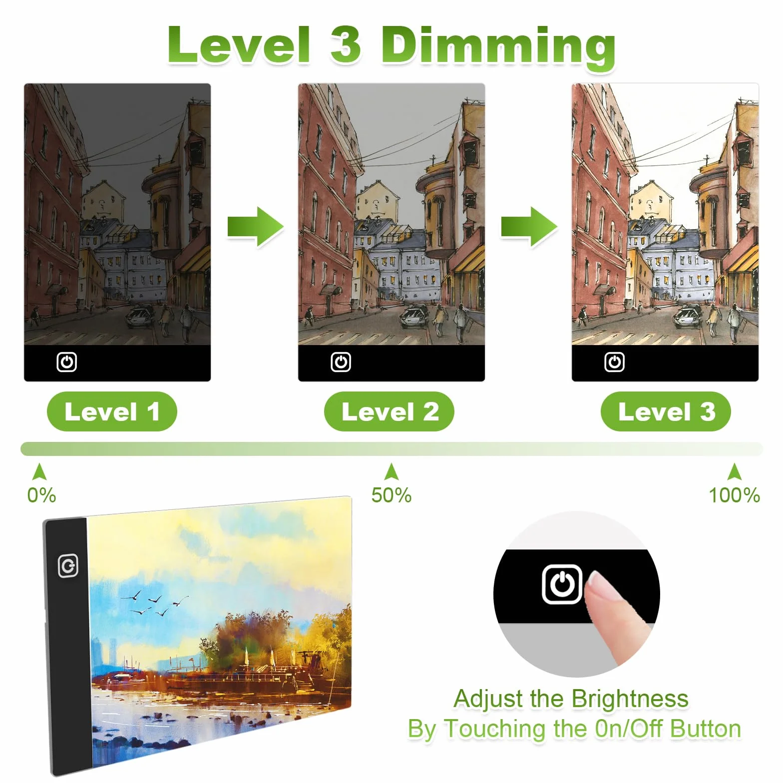 LED-Lichtpad A5 und Leuchttisch mit LED-Zeichenbrett, einstellbare Helligkeit, für Künstler, Skizzieren, Animation, Röntgenbetrachtung