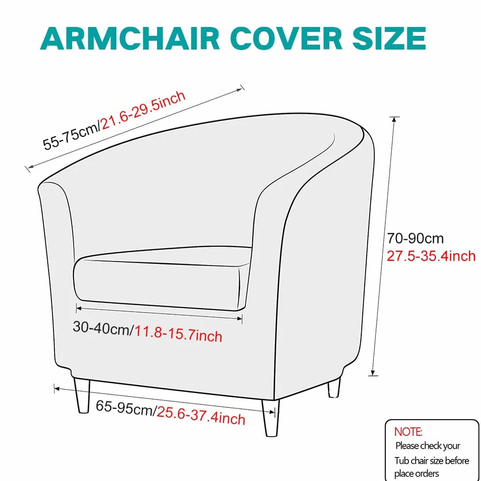 Highdi Sesselschoner Clubsessel 1 Sitz Einfarbiges Jacquard Stretch Sesselhusse Tub Chair Sesselüberwürfe Waschbar Universal Stuhlbezüge für Café, Bar, Büro, Empfang (Beige)