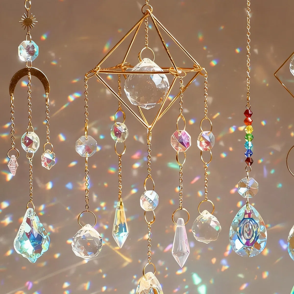 Bryzal 400 Teile Sonnenfänger Kristall Bastelset, Kreatives DIY Set zur Herstellung von Einzigartigen Sonnenfängern, Suncatcher Windspiel Basteln mit Funkelnden Kristallen Werkzeugen Zubehör