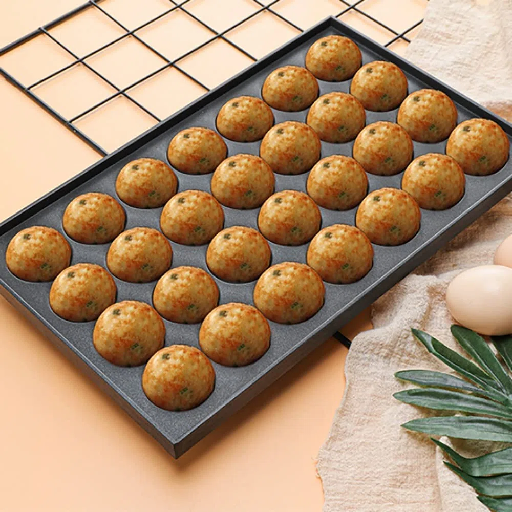 Takoyaki-Platte mit 28 Löchern, 4 cm, antihaftbeschichtet, für das Kochen zu Hause, Takoyaki Takoyaki-Platte, nur Takoyaki-Aluminiumplatten