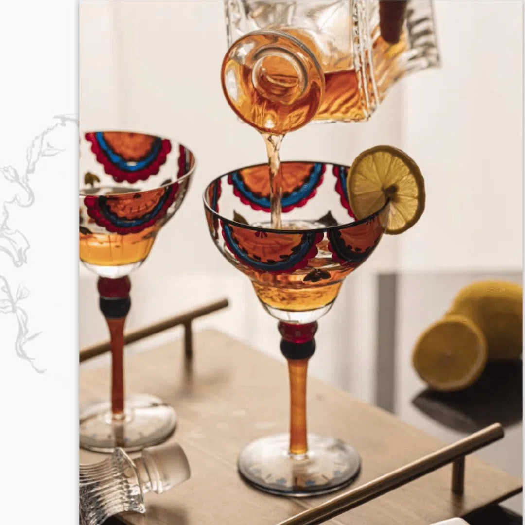 Supercap - Margarita-Gläser, mundgeblasene Gläser für Cocktails, klassische Bargläser, perfekt für Zuhause, Restaurants und Partys, 1 Stück (fruit)
