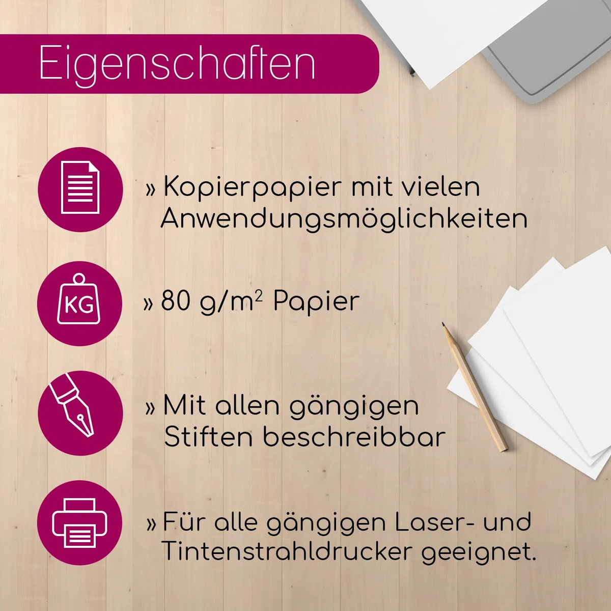 younikat Kopierpapier blanko 1000 Blatt I DIN A5 80 g/m² weiß beidseitig I Druckerpapier für Büro Schule Basteln Zeichnen Notizen I dv1419