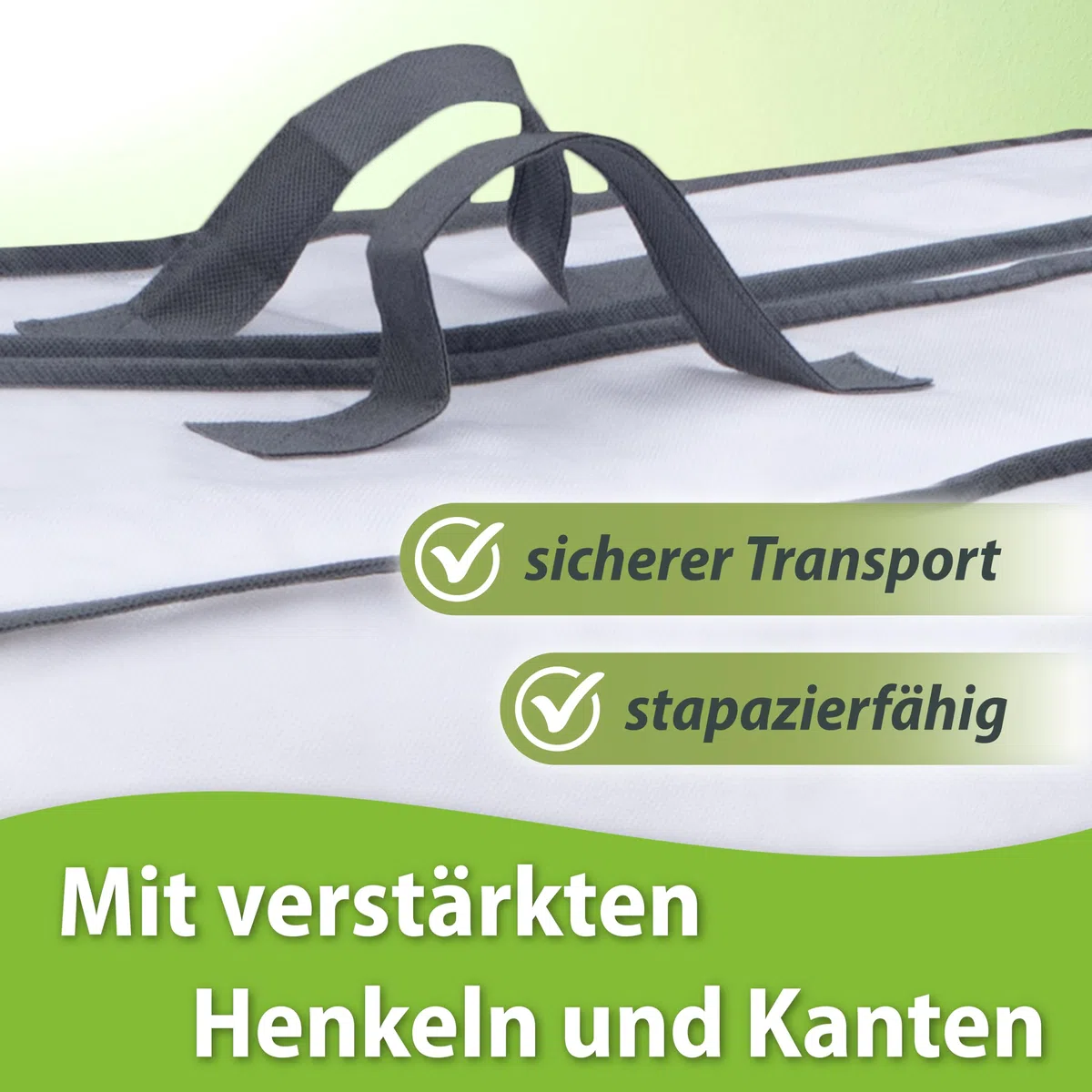 franknatur 2x Aufbewahrungstasche für Bettdecken - Tasche Aufbewahrung Bettwäsche Weiß