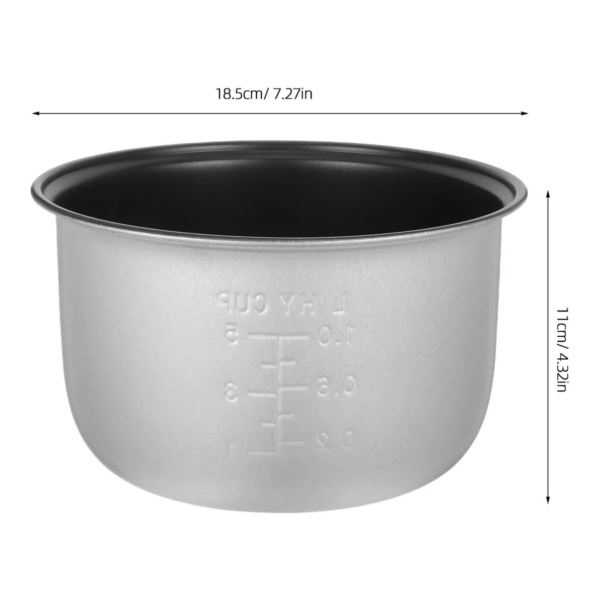 Reiskocher Innentopf Ersatz 18.50X18.50X11.00Cm Aluminiumlegierung Ersatzkochtopf Für Reiskocher Zubehör Suppe Kochen Einfach Zu Reinigen