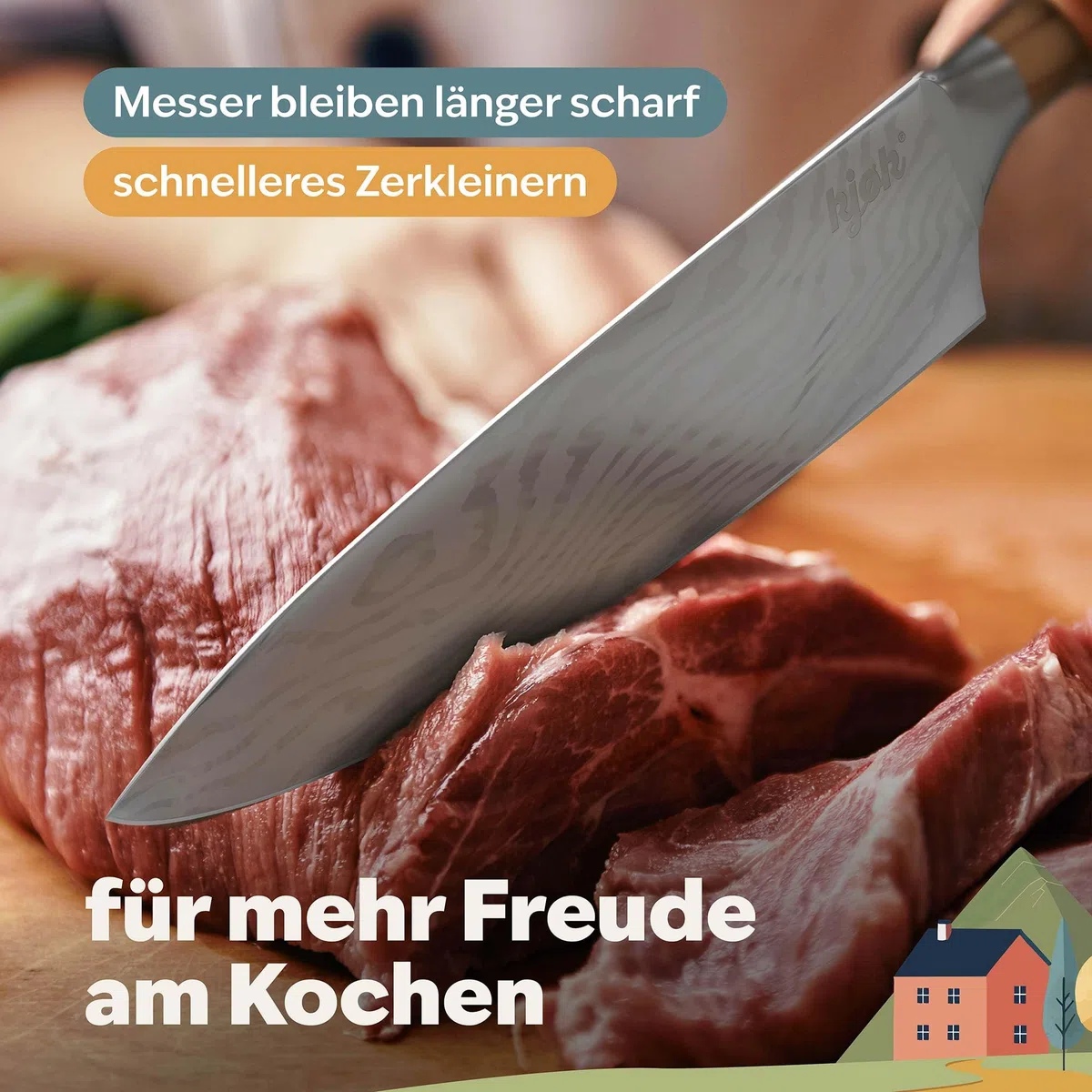 kjøk Premium Messerschärfer mit Drehknopf – 5 Stufen Diamant, Keramik & Wolframcarbid – Messerschleifer & Scherenschleifer mit einstellbarem Schärfwinkel – ABS schwarz-matt