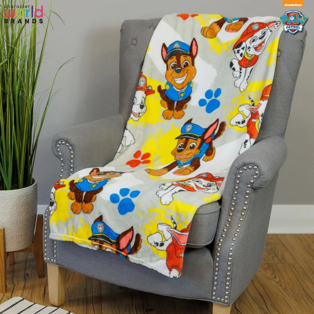 Offiziell lizenzierte Paw Patrol Fleecedecke von Character World | Superweicher, Warmer Überwurf im Kleckse-Design mit Marshall und Skye