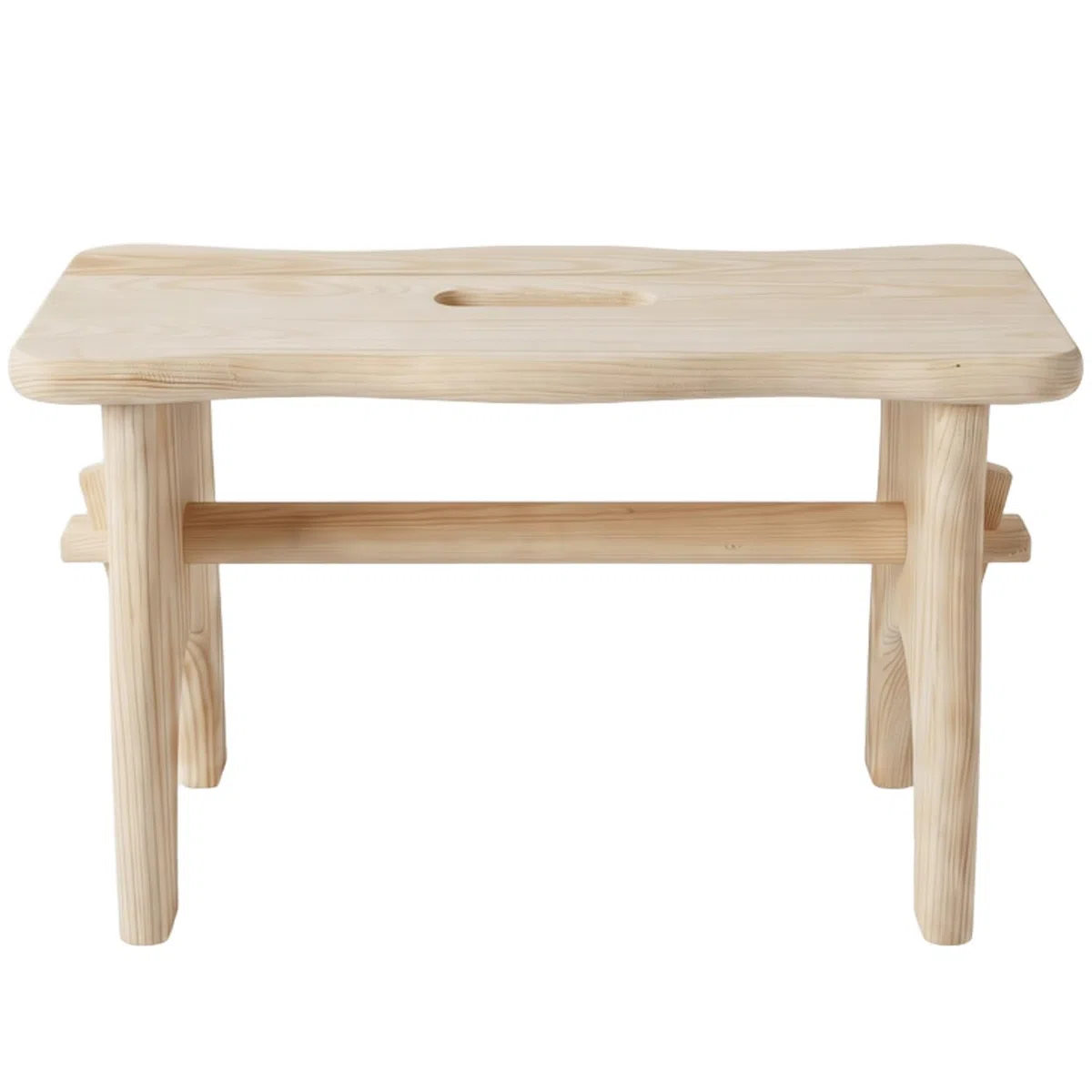 Kleiner Hocker Holz, Keine Montage, kein Kleben, 40 x 20 x 20 cm | 40 x 20 x 20 cm, Kiefernholz massiv, Mit Tragegriff, Leicht und stabil, Für den täglichen Gebrauch, Platzsparend