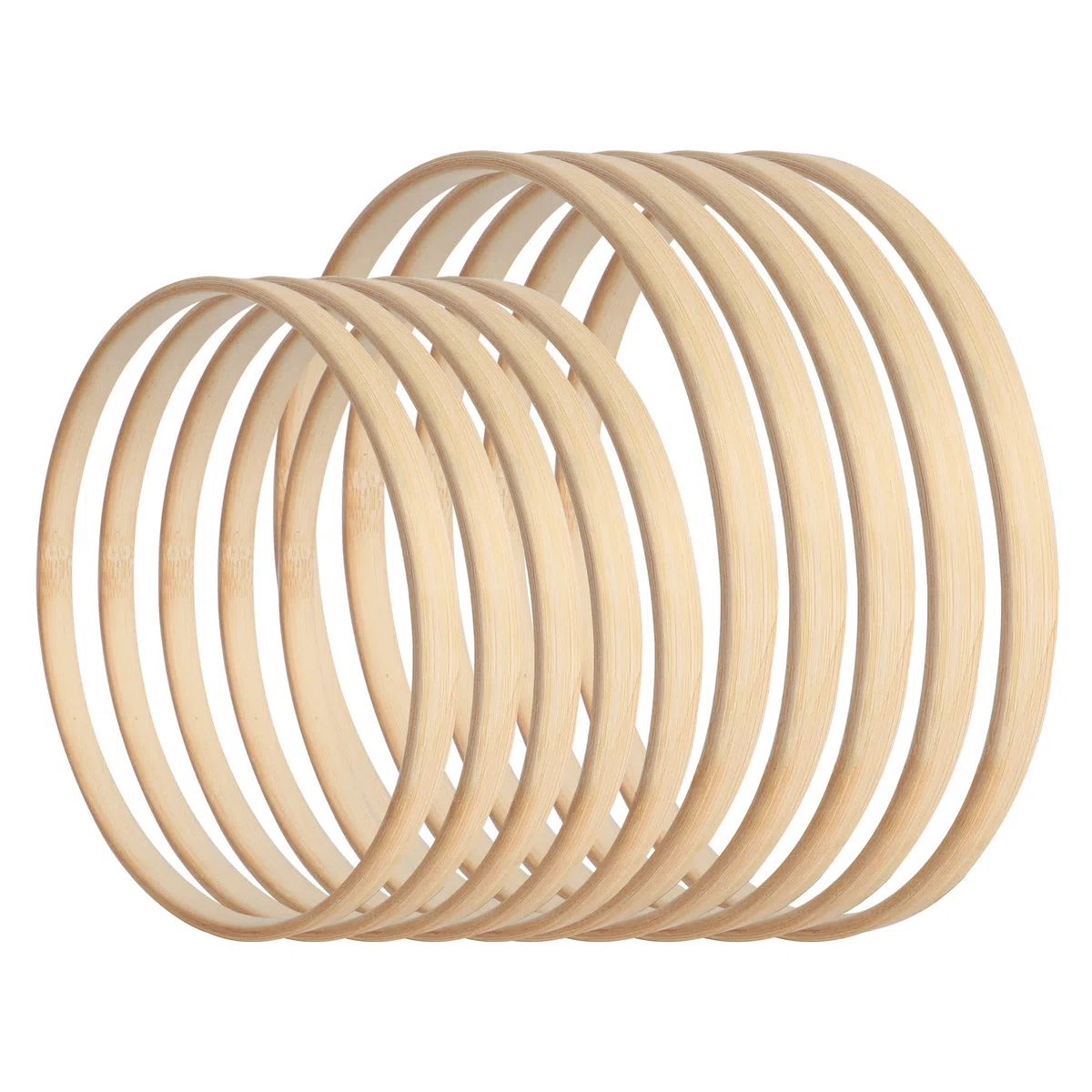 SOSMAR 10 Stück 2 Größen Holzringe zum Basteln - 25cm & 30cm Bambus Holz Ringe Hoops Set für Makramee/Traumfänger/Blumenkranz Türkranz/Wandbehang Fensterdeko DIY Set
