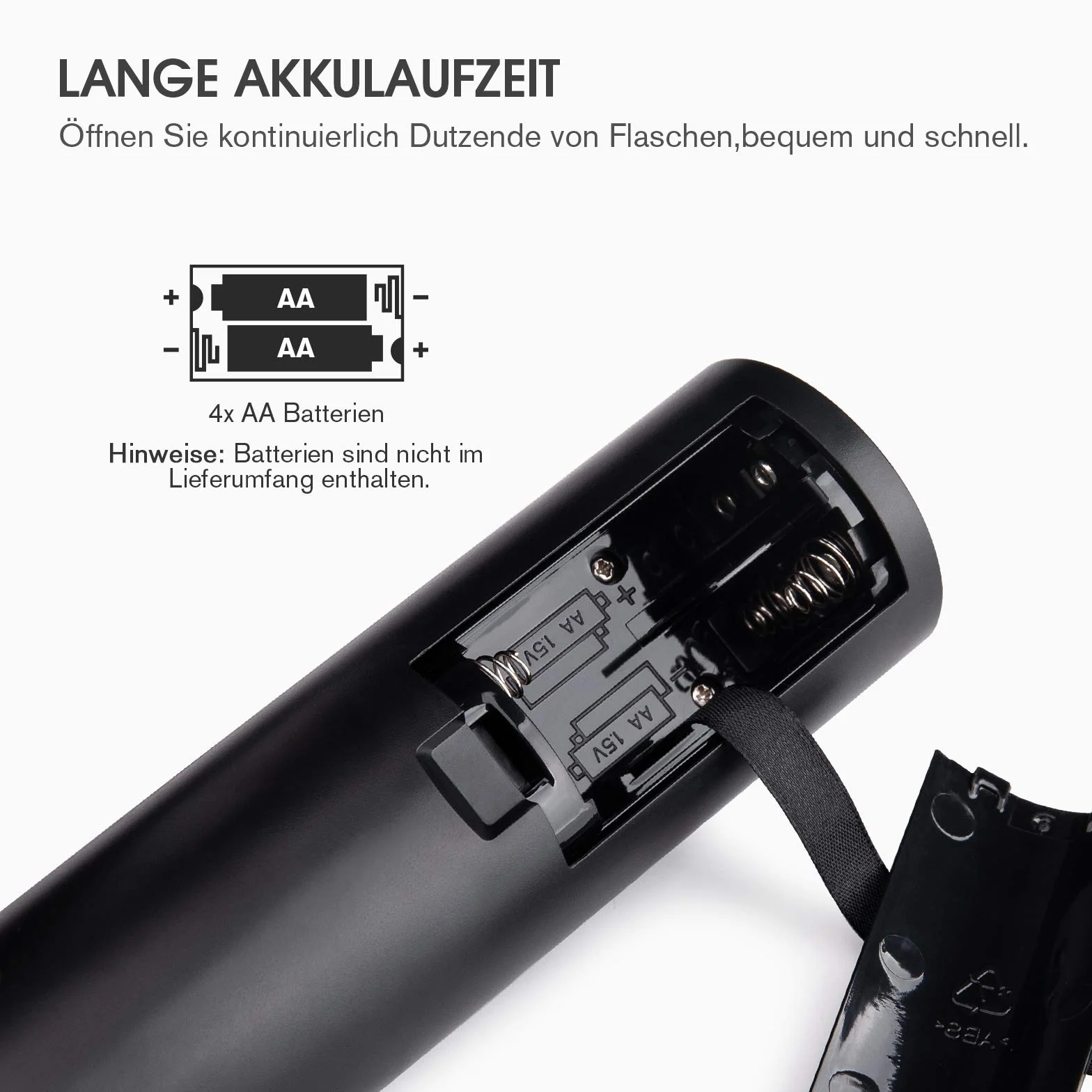 mafiti Elektrisches Weinflaschenöffner-Set, elektrischer Korkenzieher, automatischer Flaschenöffner, kabelloser Weinöffner, Weinflaschenöffner-Set inklusive Folienschneider, Weinausgießer und Vakuum-W