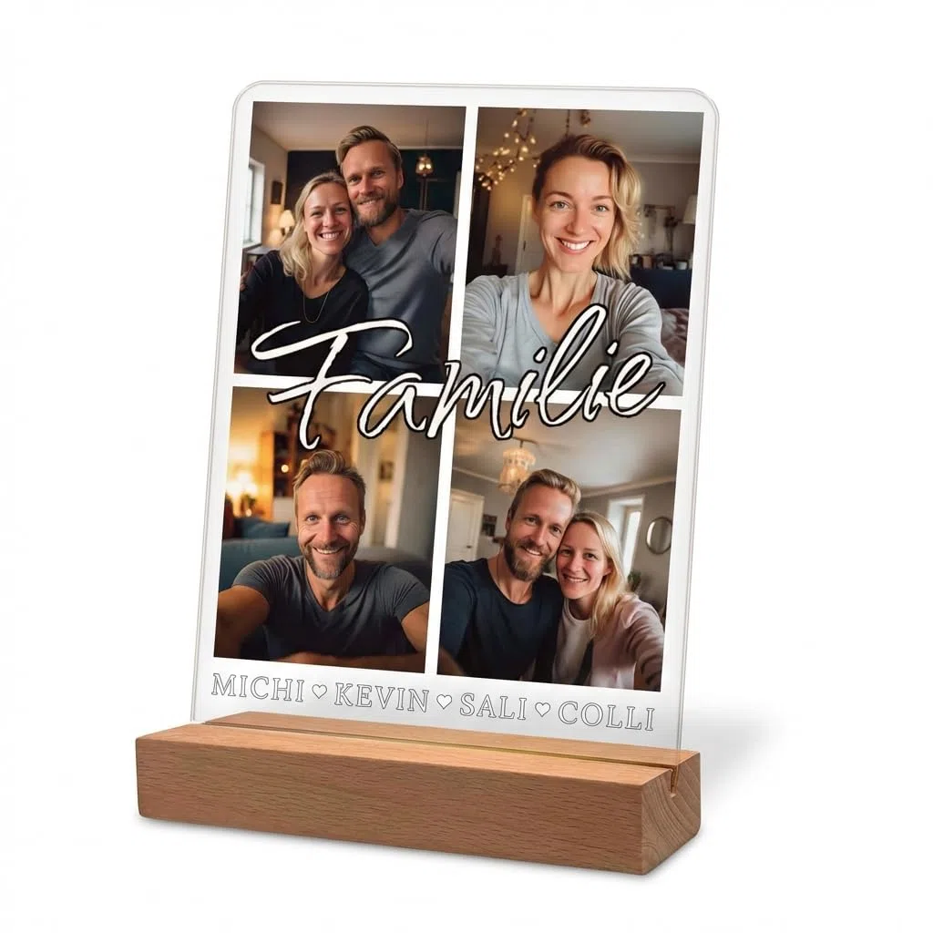 Yuweli Fotogeschenke | Personalisierte Geschenke für Frauen Männer | Geschenk für Ihn Sie | Partner Geschenke mit eigenem Foto | Geschenke für Ihn Sie | Familie | Acrylglas