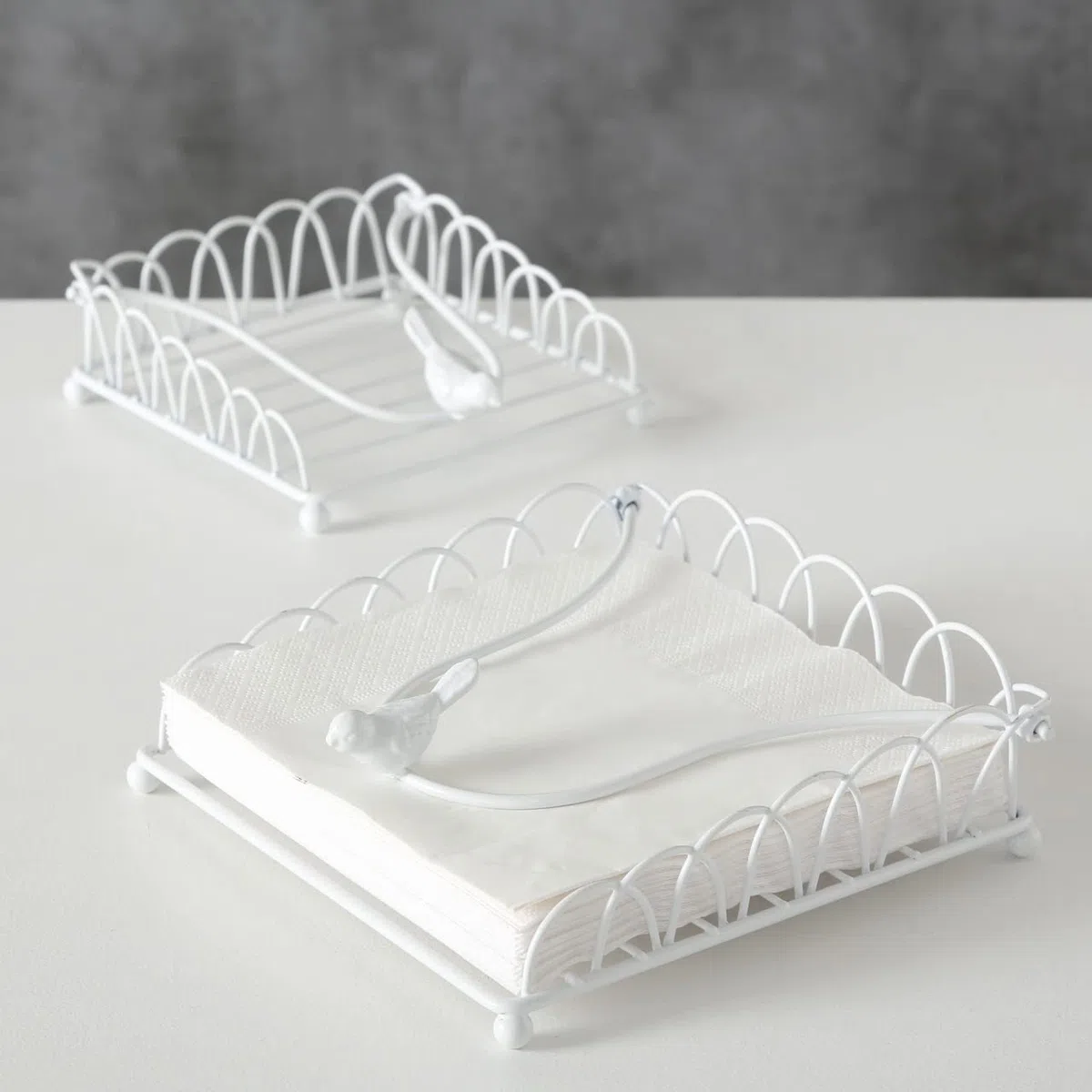 BOLTZE Serviettenhalter 2-er Set Eisen Weiss