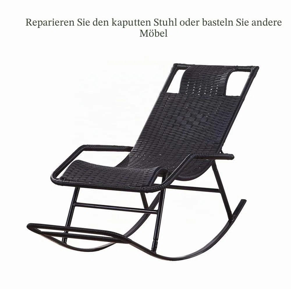 55 m wetterbeständiges schwarzes synthetisches Rattan-Kunststoffgeflecht zur Befestigung von Gartenstuhl, Tisch, Aufbewahrungskorb, Terrassenmöbel, Heimwerkerreparatur