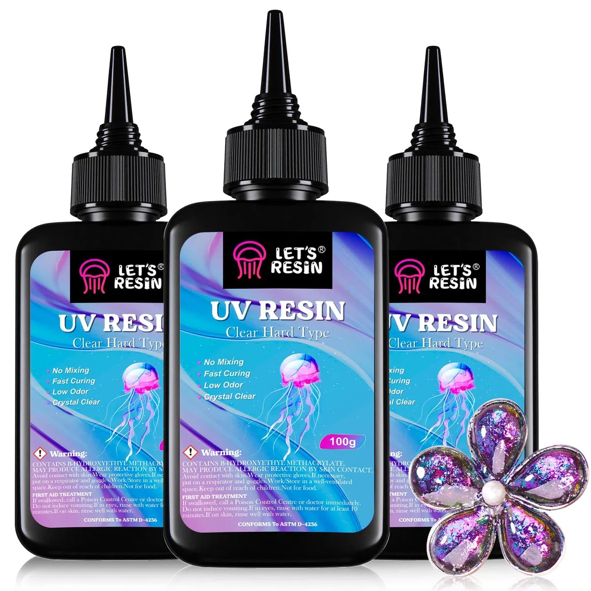 LET'S RESIN UV Resin 300g, Kristallklares UV Harz Set für Schmuck, Kunsthandwerk