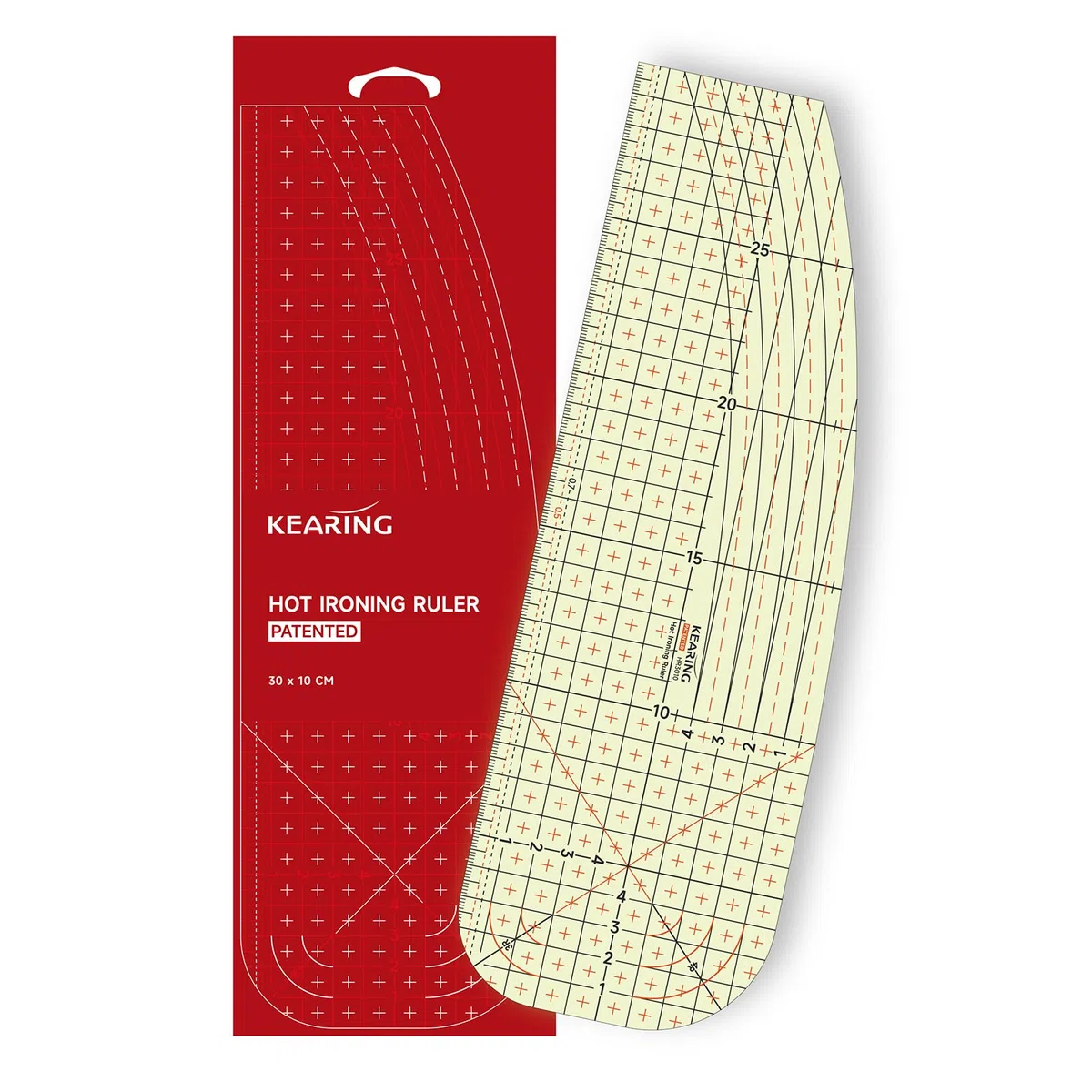 KEARING Bügellineal Patchwork Schneider Handwerksbedarf Hitzebeständiges Lineal/Schenkel heben/Falten/Bastelbedarf/Nähwerkzeug 30 x 10CM (HR3010)