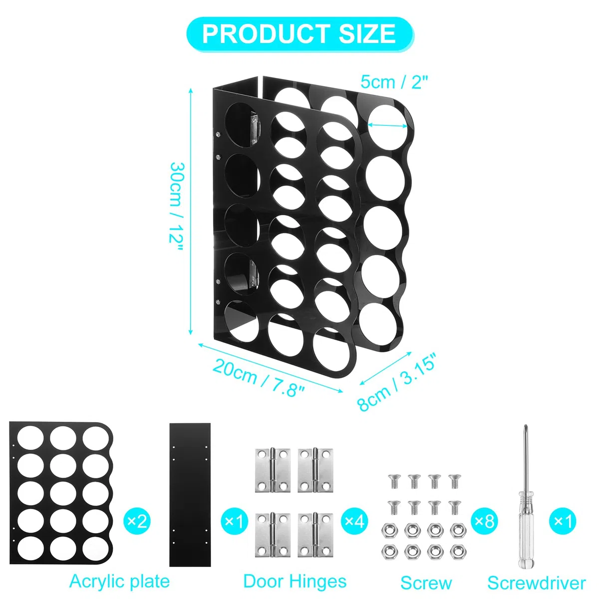 QUARKZMAN Vinyl Rollen Aufbewahrungs Regal 1 Set Acryl Vinyl Rollen Halter für Bis Zu 15-Loch Vinyl Organisation für Bastel Raum Vinyl Rollen Geschenk Papier Schwarz