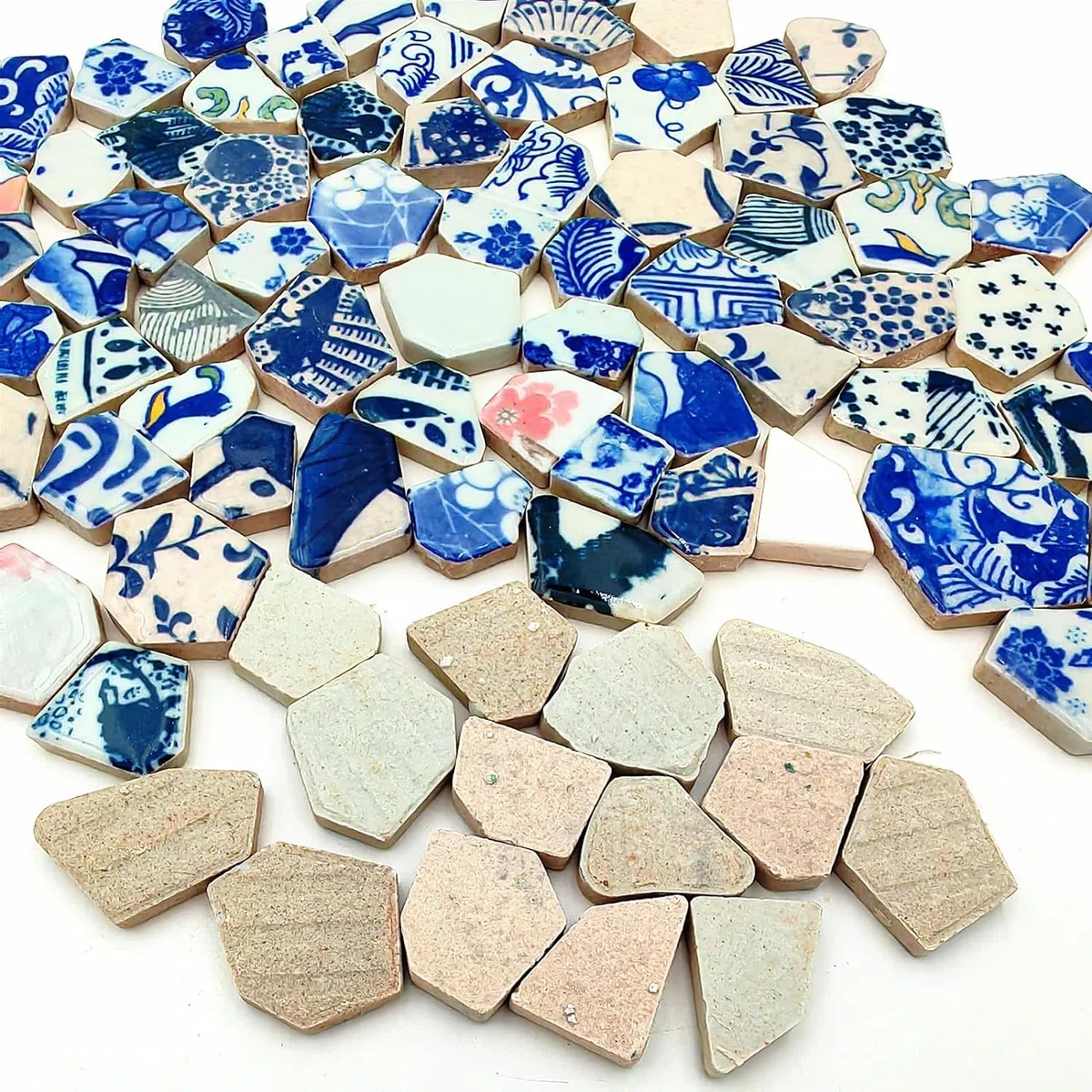 Keramik- und Porzellan-Mosaikfliesen - 500 g - Unregelmäßige, zerbrochene Mosaikfliesen für kreative Hobbys, Boden, Küche, Pool, Blumentöpfe (Porzellanmischung)
