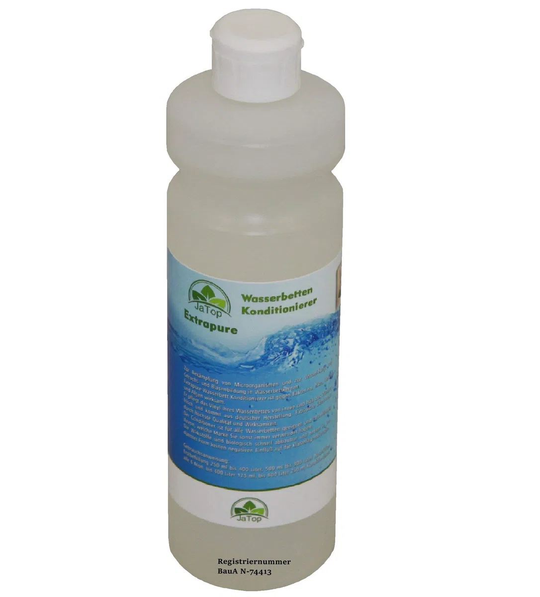 JaTop Wasserbett Conditionierer [2 x 500ml] - Für alle Wasserbetten geeignet - purer Wasserbetten Conditioner - inklusive Bubble Stop, Flüßig - Made in Germany (1Liter (2 Flaschen a 500ml))