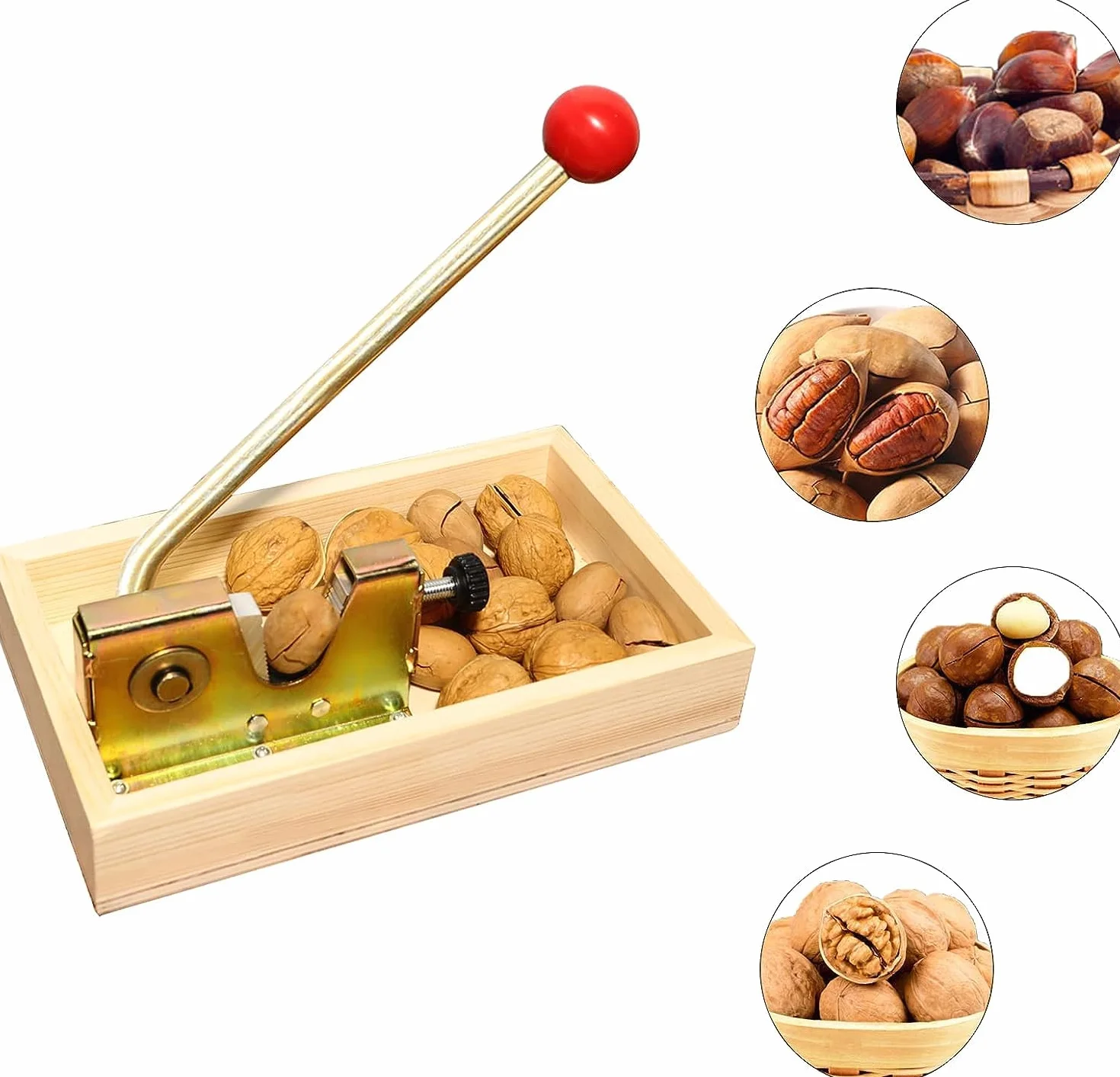 Nussknacker Walnussknacker,Nut-Cracker mit Hebel-Funktion grönverstellbar öffnet mühelos hartschalige Nüsse Für Haselnüsse, Paranüsse, Mandeln, Pekannüsse