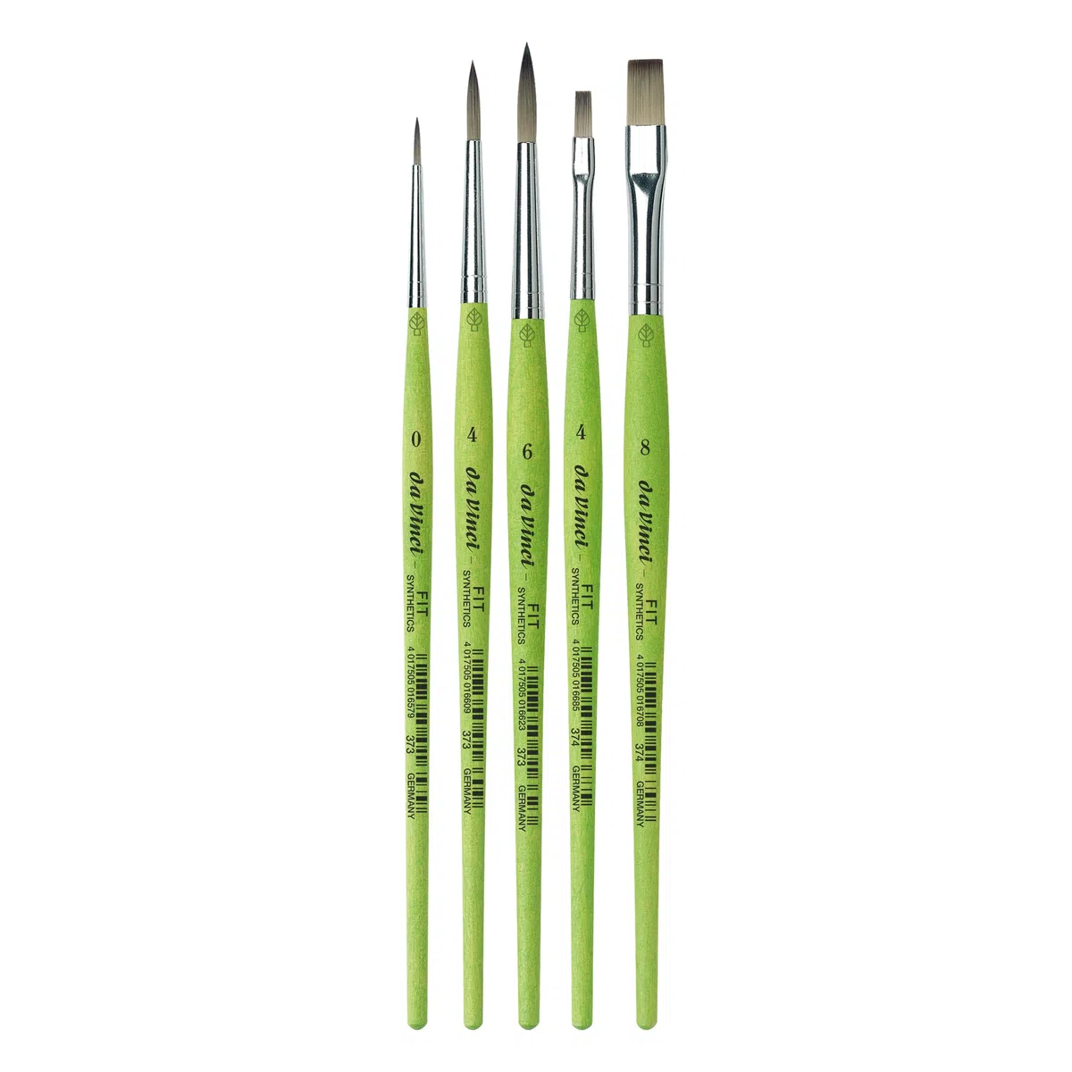 da Vinci, FIT BORSTE Synthetic Set mit Baumwolltasche, Serie 4069, kurz, Acryl, Öl, Für Keramik, Papier, Hobby & Schule, Made in Germany, Größe 0, 4, 6, 4, 8