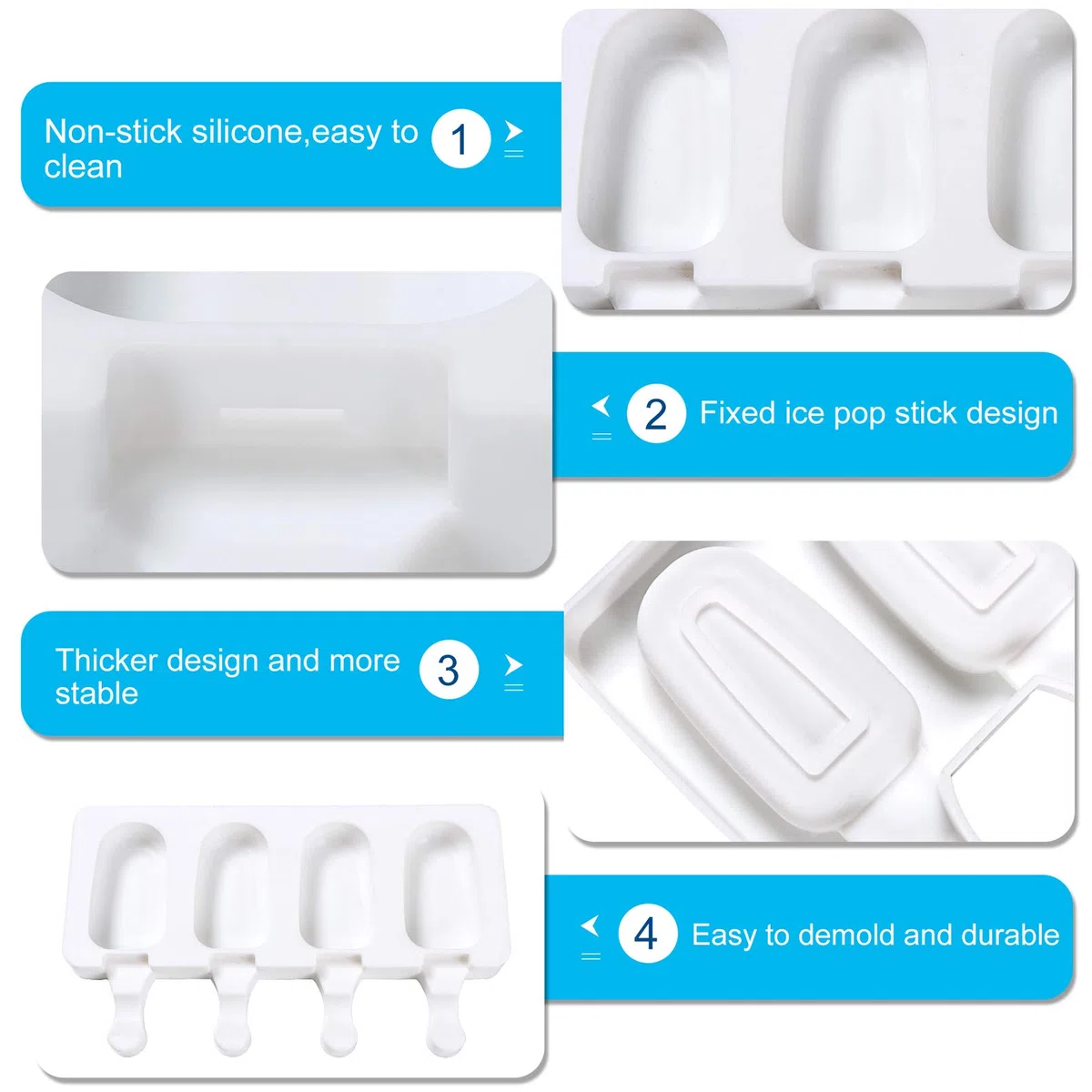Eisformen Silikon Formen,Stieleisformen,BPA Frei Kuchen Eis am Stiel Backform, Popsicle Molds Set,Eiscreme form-Cake Pop Ice Lolly Mould Eis Selber Machen Dessertform