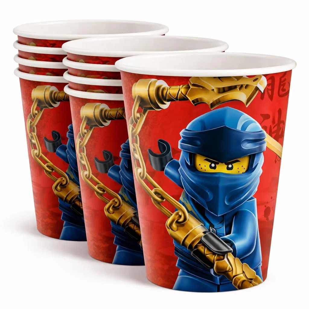 36-tlg. Party-Set * NINJAGO * mit Pappteller + Servietten + Pappbecher für Kindergeburtstag und Mottoparty | Teller Becher Party Dekoration Geburtstag