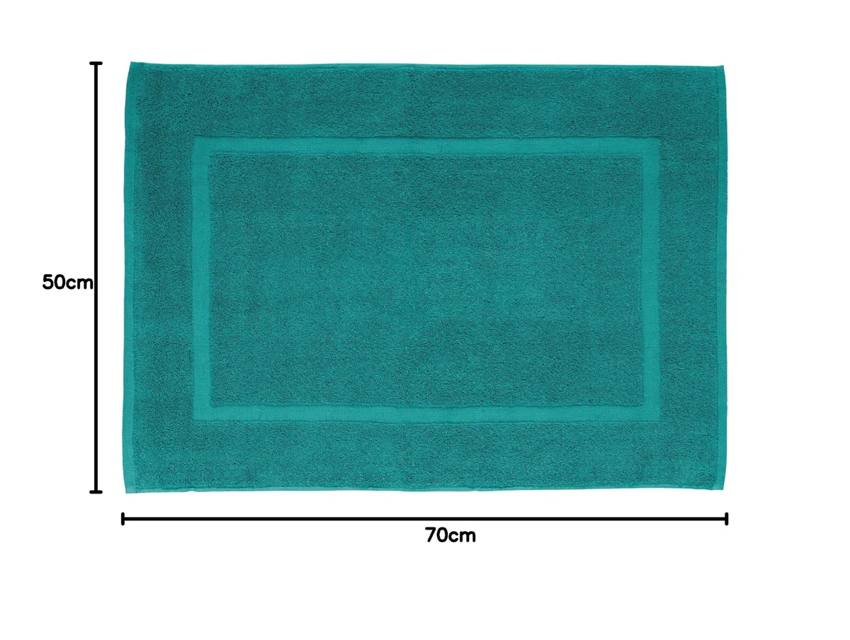WENKO Frottier Duschvorleger Paradise, saugfähige & Pflegeleichte Badematte, aus 100% Baumwolle, waschbar, 50 x 70 cm, Petrol