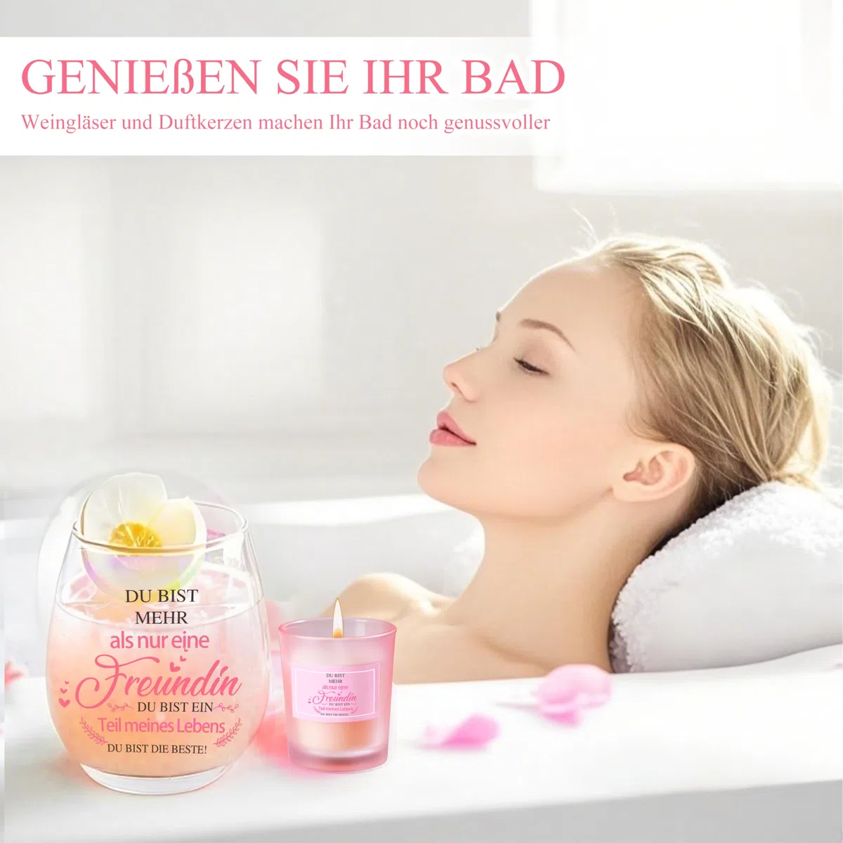 Geschenke für Freundin Frauen Weingläser Geburtstagsgeschenk für Frauen Personalisierte Geschenke für Beste Freundin Dankeschön Geschenk Freundschaftsgeschenke Weihnachten 480ml