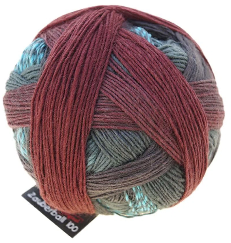 Schoppel Zauberball 100 Strickgarn, 100g, 400m Lauflänge, 100% Schurwolle, einzigartiger Farbverlauf (2245 Sofaecke)