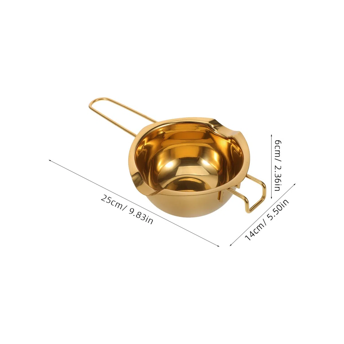 Schokoladenschmelzschale aus Edelstahl 400ml Gold Wasserbad Topf zum Schmelzen von Schokolade und Butter Geeignet für Kleinere Töpfe und Pfannen in Küche