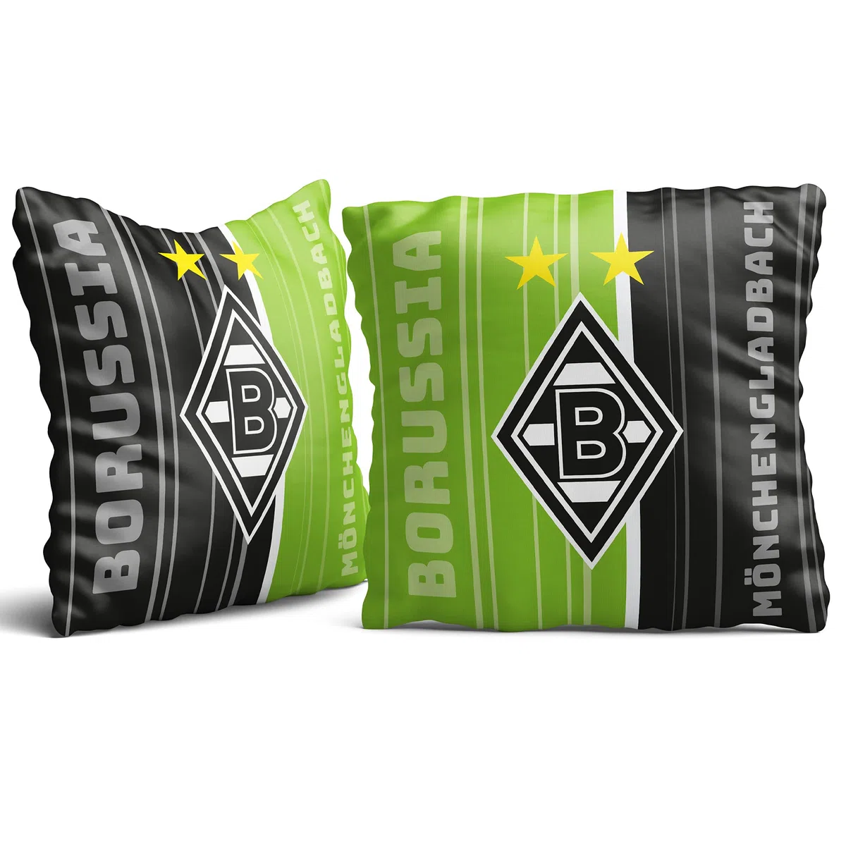 Borussia Mönchengladbach Wende-Kissen Die Fohlen-Elf 40x40 Schwarz Weiß Grün Fußball Borussia Park VfL 1900 Bundesliga Fankissen Kuschelkissen Dekokissen Kopfkissen Meister Polster z. Bettwäsche