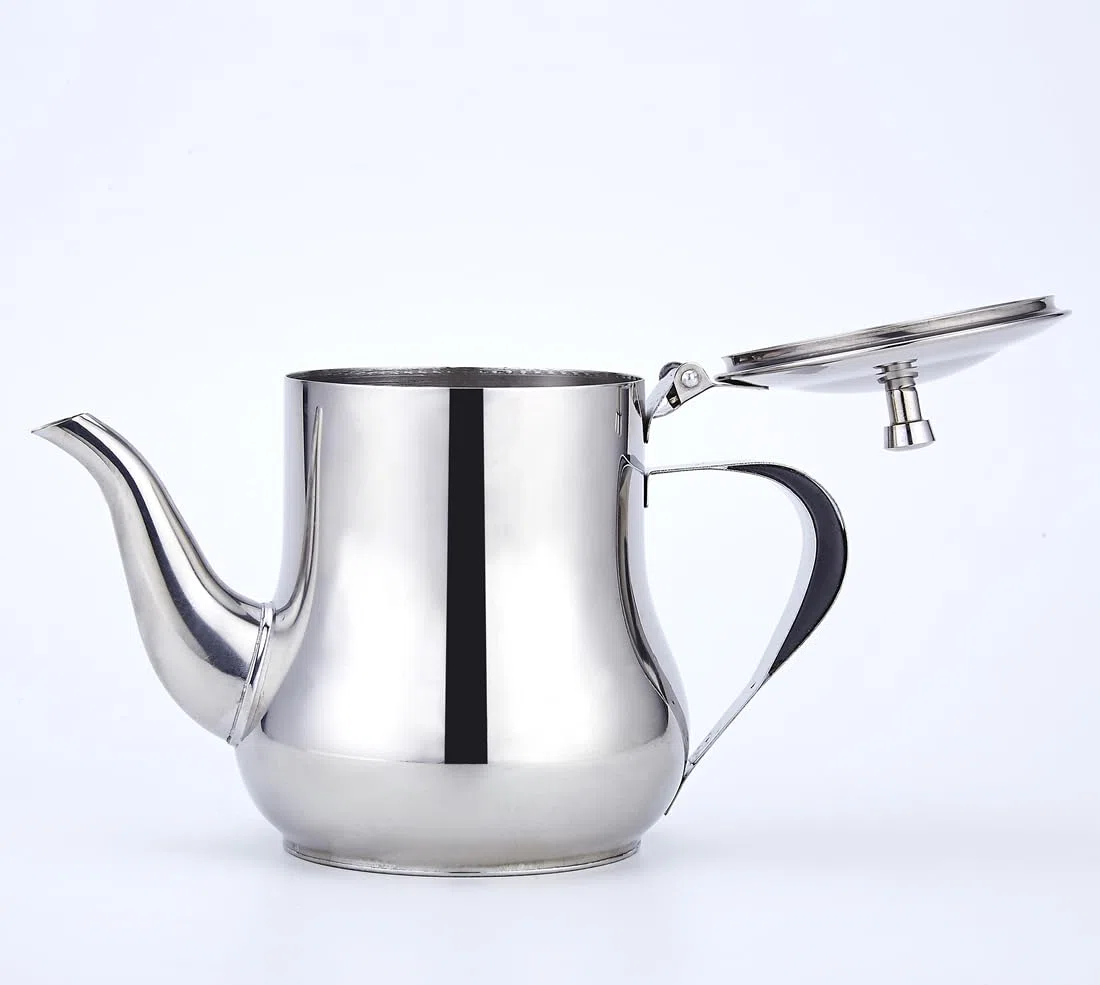 SANQIAHOME Kleine Teekanne aus Edelstahl (Silber, 570 ml)