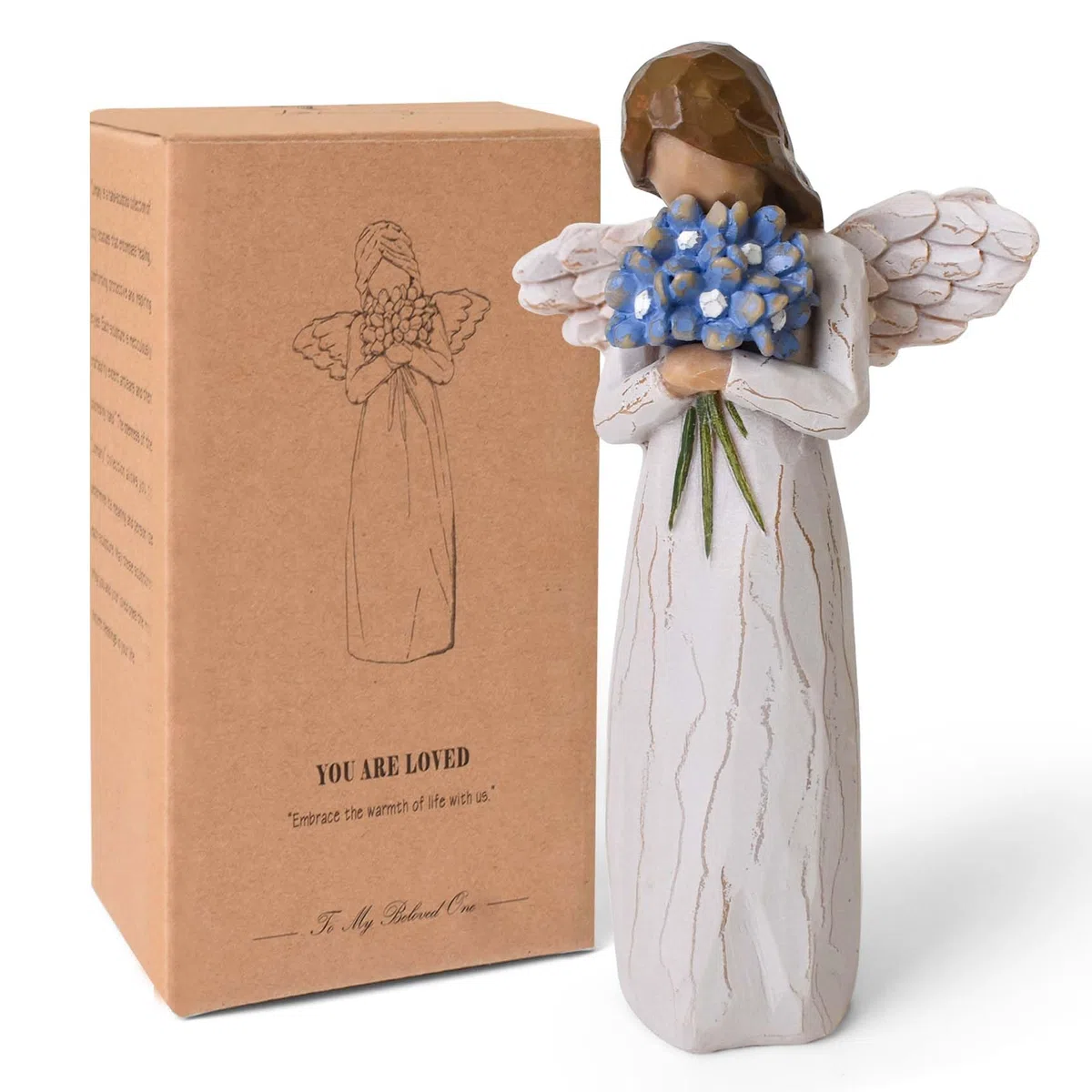 Vergiss Mein Nicht Schutzengel Figuren, Beileidsgeschenke für den Verlust Eines Geliebten Menschen, Fehlgeburt, Geschenke für Mütter, Handbemalte Statue für Heimdekoration Ornament