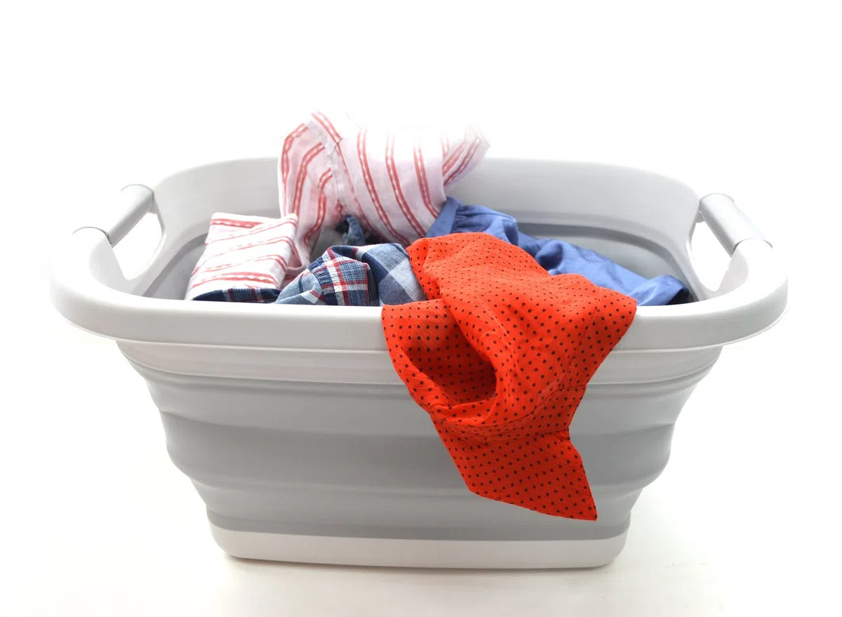 SAMMART 25L Zusammenklappbarer Wäschekorb / -wanne - faltbarer Aufbewahrungsbehälter/Organizer - tragbarer Waschbehälter - platzsparender Korb - Kofferraum-Aufbewahrungsbox (Grau)