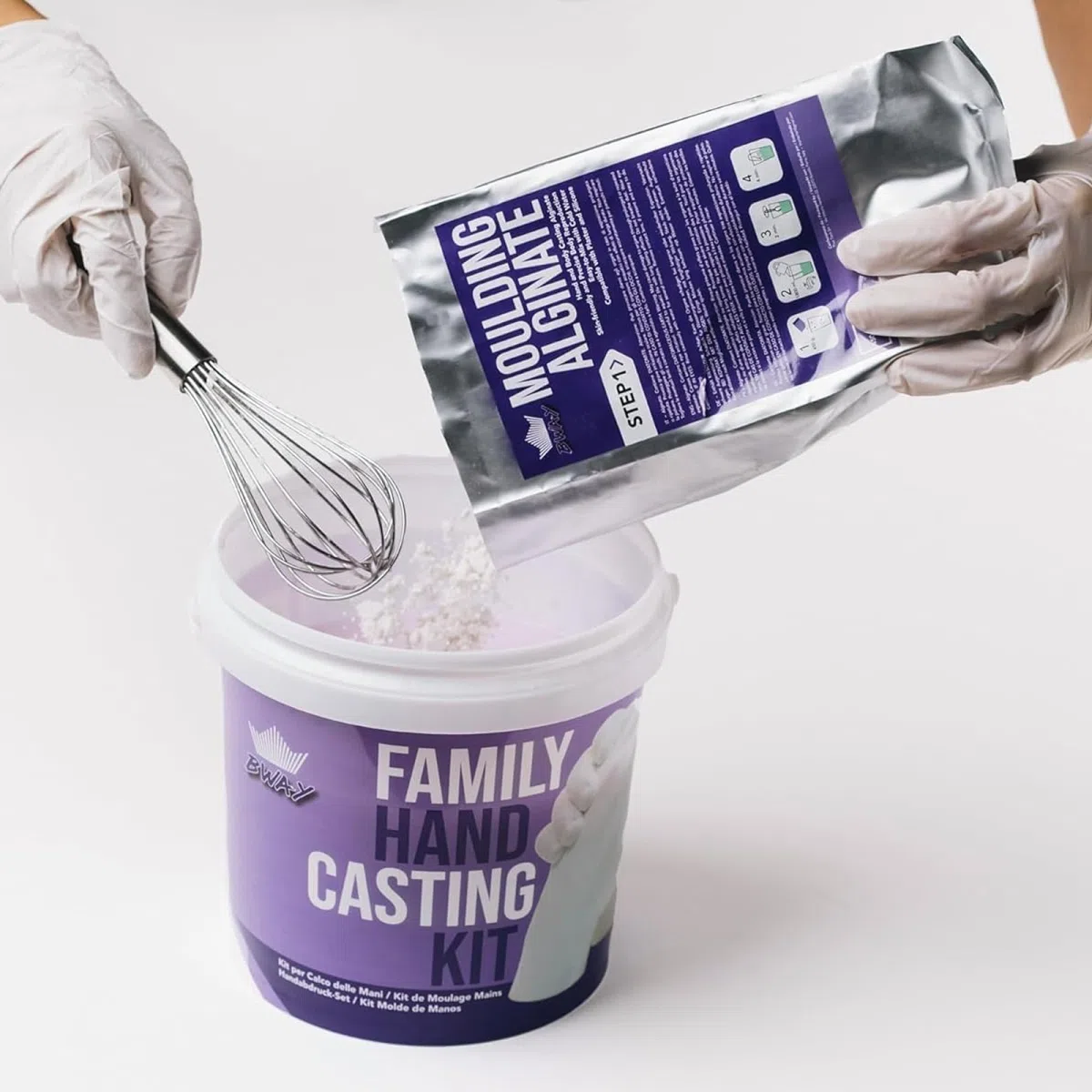 BWAY Alginat Abformmasse – Hochpräzise Abdruckmasse aus Alginat für detaillierte Handabdrücke und Abgüsse, ideal für kreative und professionelle Anwendungen – 900 g (2 × 450 g)