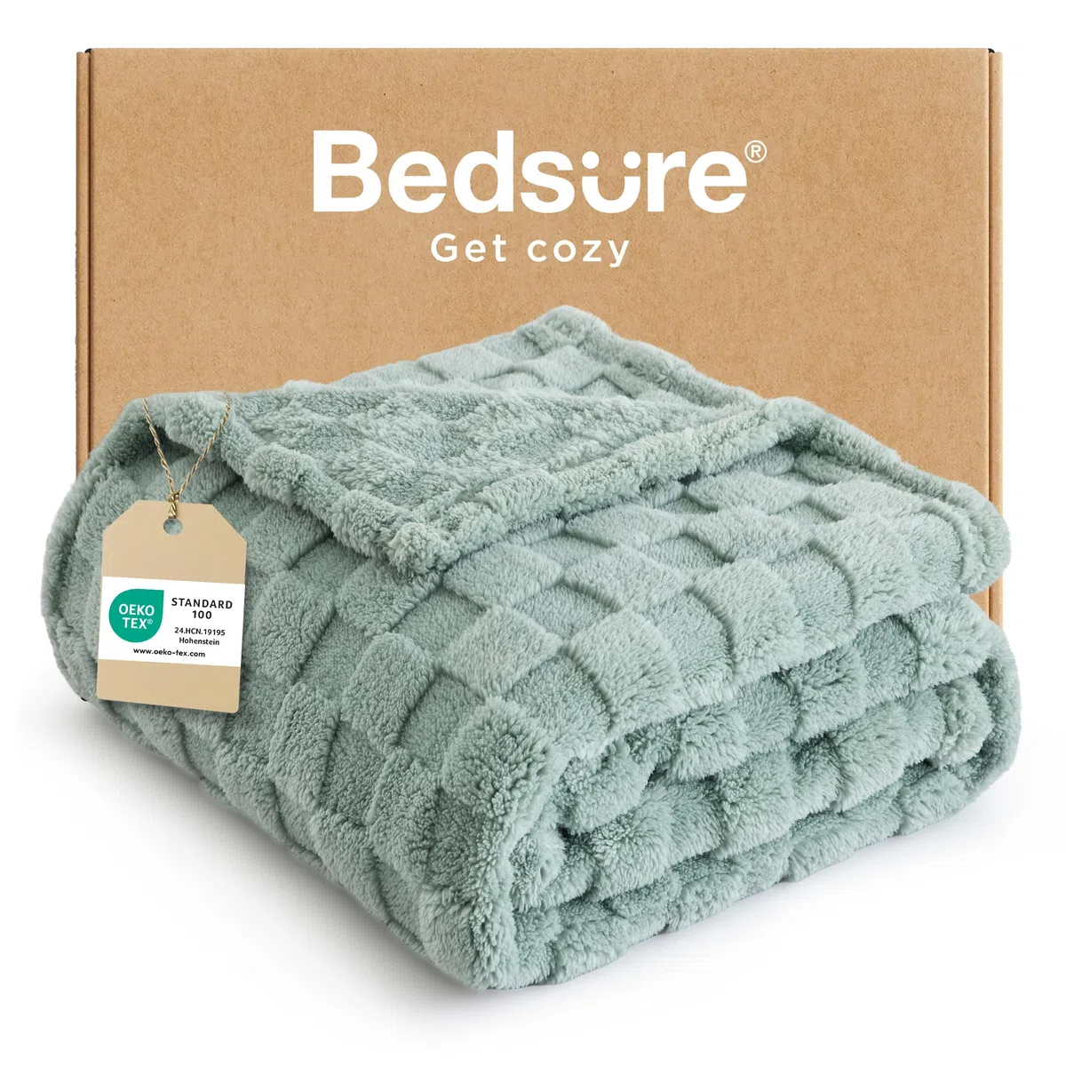 BEDSURE Kuscheldecke Flauschig - Fleecedecke & Wolldecke, Sofadecke, Schachbrettmuster Tagesdecke, Weiche Warme Karierte Decken für Zimmer Deko, Wohn- & Kuscheldecken, Grün, 150 x 200 cm