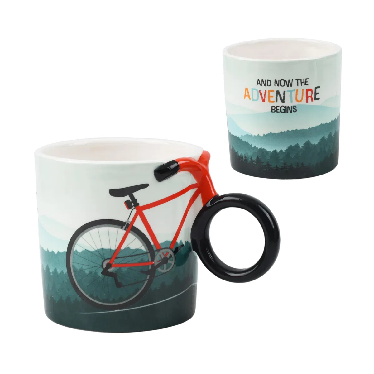Winkee - Fahrrad-Kaffeetasse - Stilvolle Kaffeetasse mit Fahrradgriff I Fahrrad Teetasse I Perfektes Fahrradzubehör
