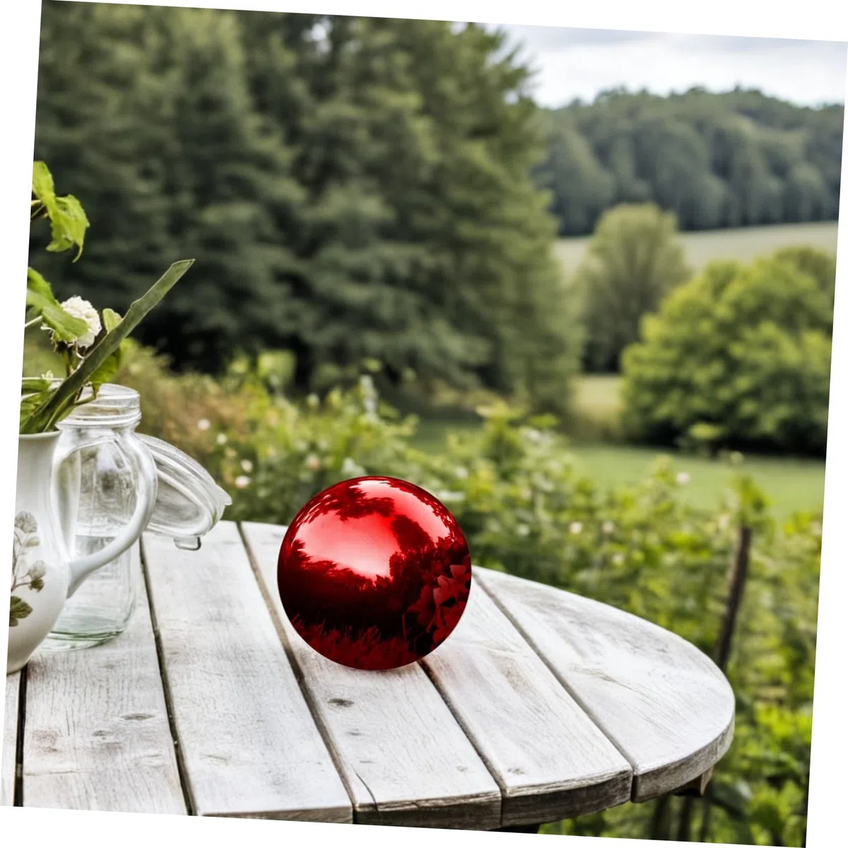 HEMOTON Gartenkugel Edelstahl Reflektierende Kugel Rubinrot 150mm Hochglanzpoliert Gartendeko Kugel für Draußen Tischschmuck Spiegelkugel Dekoration Rostfreier