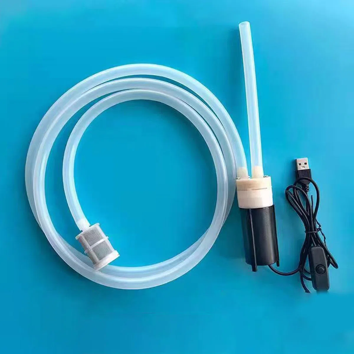 perfk Tragbares Elektrisches Schnaps-Absauggerät - Mini-Weinpumpe-Elektrischer Weinsiphon- mit 1m Silikonschlauch, USB,Transferpumpe-für Hausbrauen, Weinherstellung & Destillieren