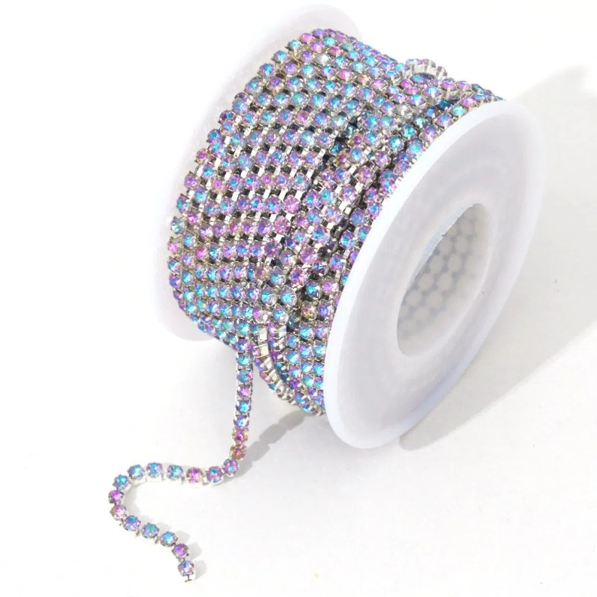 9,1 m, 3 mm Kristall-Strass-Kette, geschlossene Kette, SS12, Kristall-Strass-Klaue, Tassenkette, Glitzer, Diamant-Kette, Rolle zum Nähen, Schuhe, Kleidung, Tassen, DIY, Schmuckherstellung, Handwerk