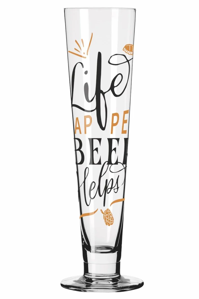 RITZENHOFF 6271002 Bier-Glas 330 ml - 2er Set - Serie Heldenfest - mit Spruch, mehrfarbig - Made in Germany