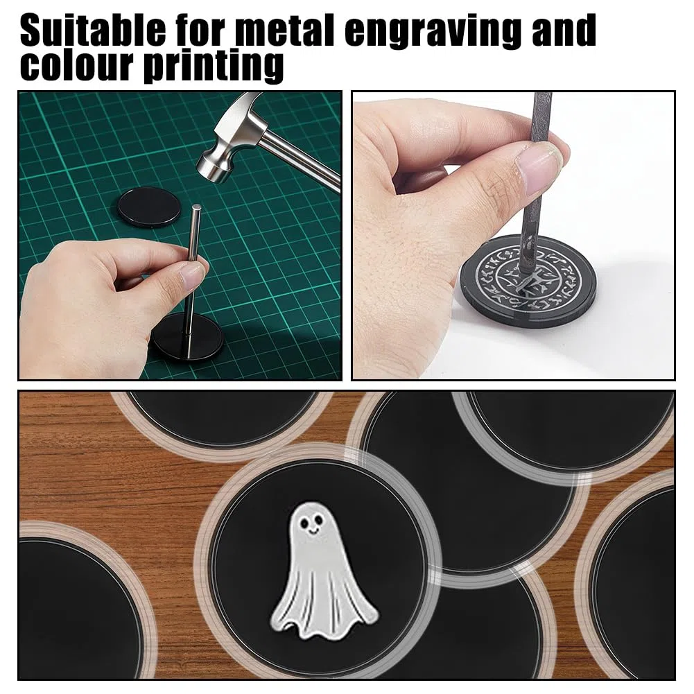 nbeads 10 Stück Leere Challenge Coins, 40mm Aluminium Gravurrohlinge Mit Münzaufbewahrungsbox Aus Kunststoff Für Lasergravur Handstempelung DIY Bastelarbeiten Geburtstags Reise Und Erinnerungsstücke