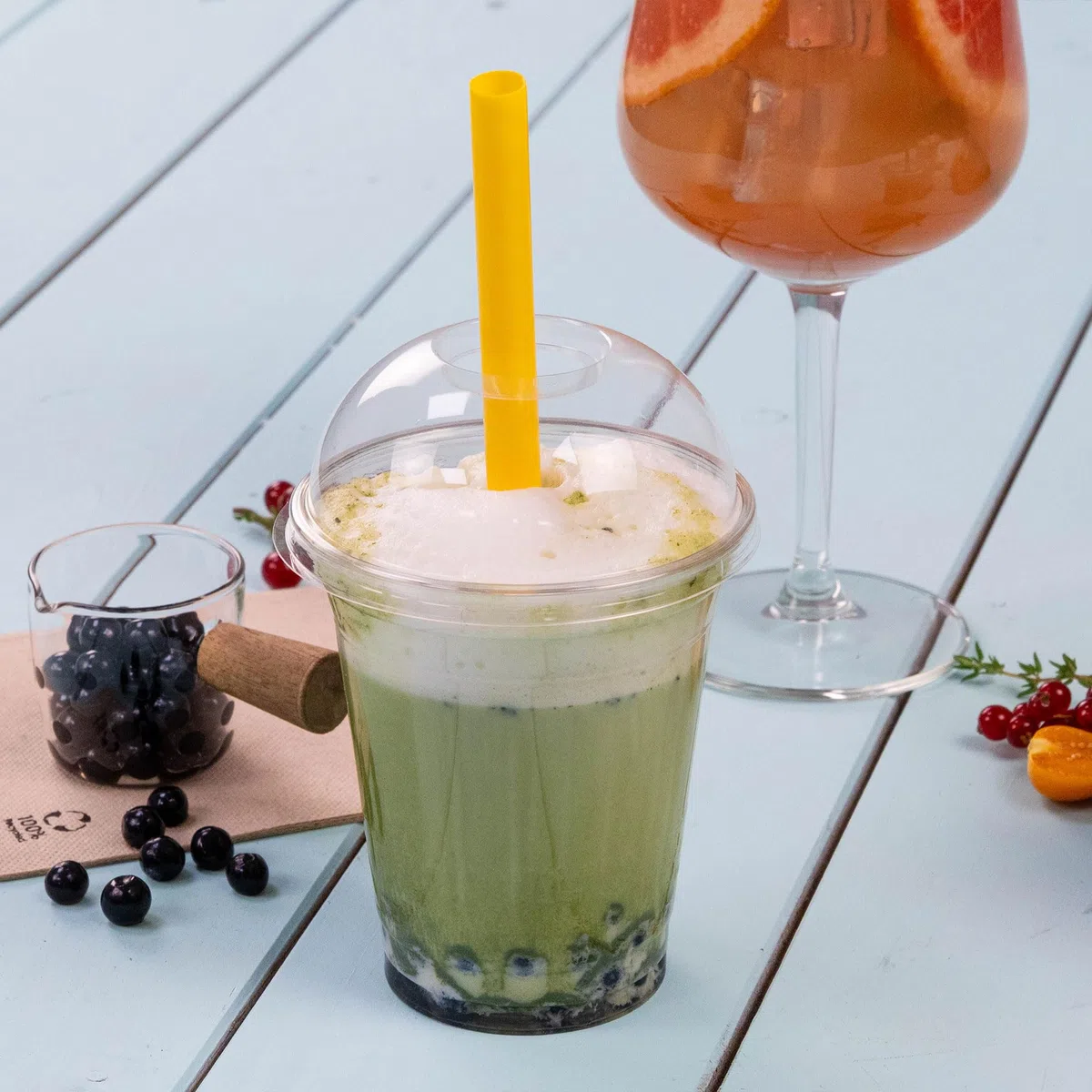 BIOZOYG Bubble Tea Strohhalme 200 Stück 20 cm Ø 1,2 cm bunt - Strohhalme wiederverwendbar Trinkhalme mit Spitze - Extra Breite Fruchtperlen Tapioka Perlen Strohhalme Kinder Slush Trinkhalme Straws