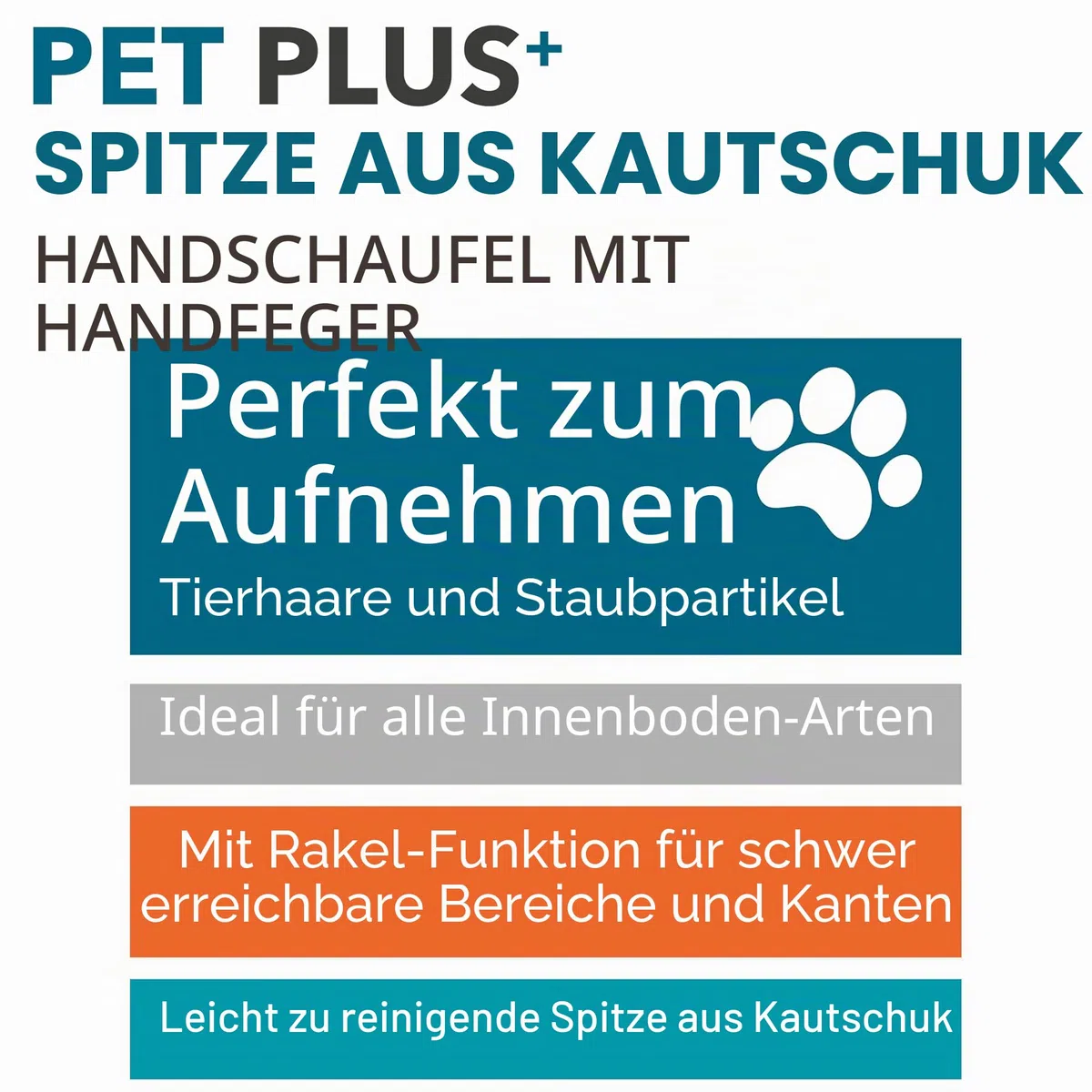 Beldray Pet Plus+ Besen und Kehrschaufel-Set, Kehrgarnitur, Set aus Handfeger & Kehrblech, Schaufel und Besen-Set - Erfassen mühelos Staub, Tierhaare & Schmutz, für Haus, Büro & Flurreinigung