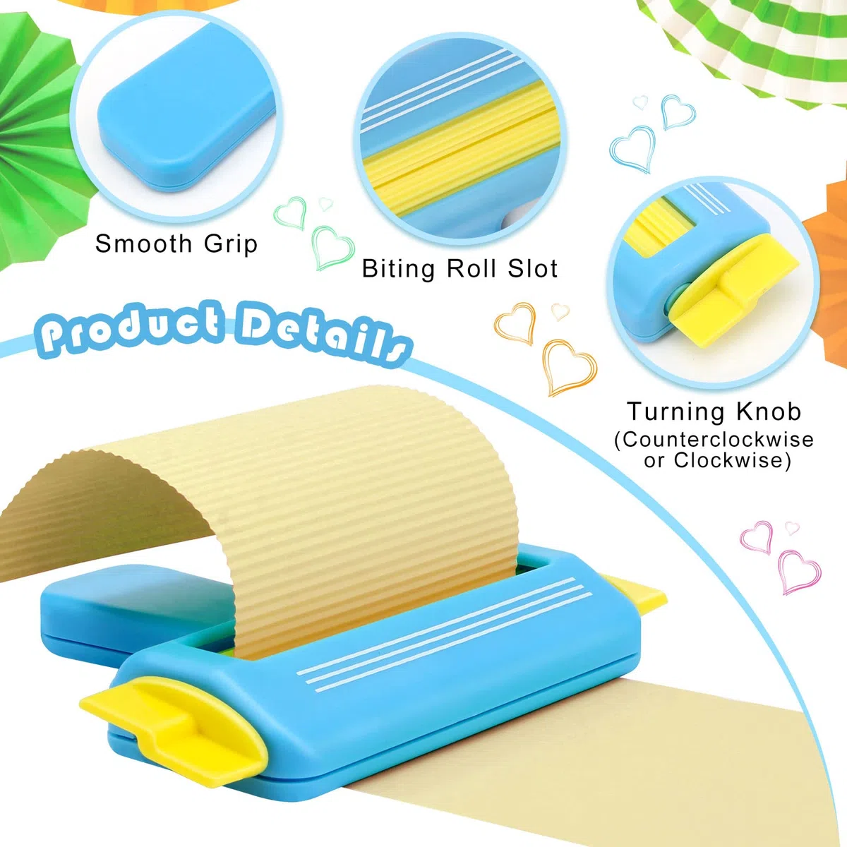 Papier-Crimper zum Basteln, AngleKai Craft Papier Crimper Tool für die Herstellung von Wellenformer, DIY Arts Crafts (Blau)