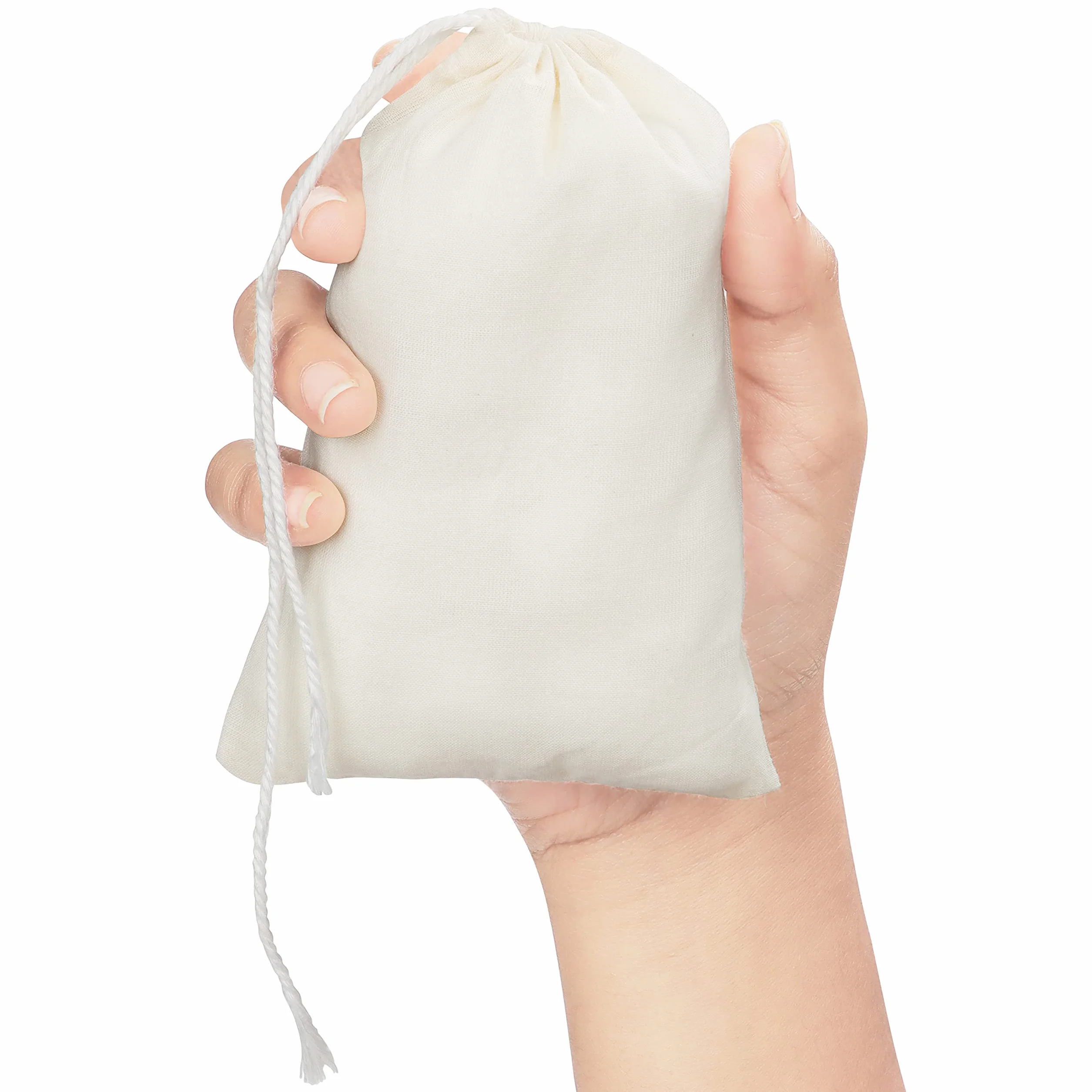 Belle Vous 100er Pack Natur Baumwollbeutel mit Kordelzug - Stoffbeutel Klein 10 x 15 cm - Wiederverwendbare Stoffbeutel zum Bemalen - Hochzeits-, Party- & Bastelbeutel